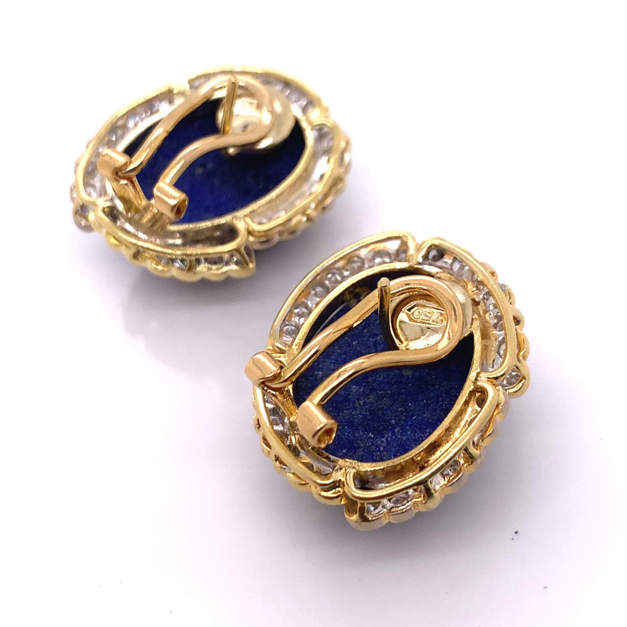 Lapis Lazuli Diamond Earrings