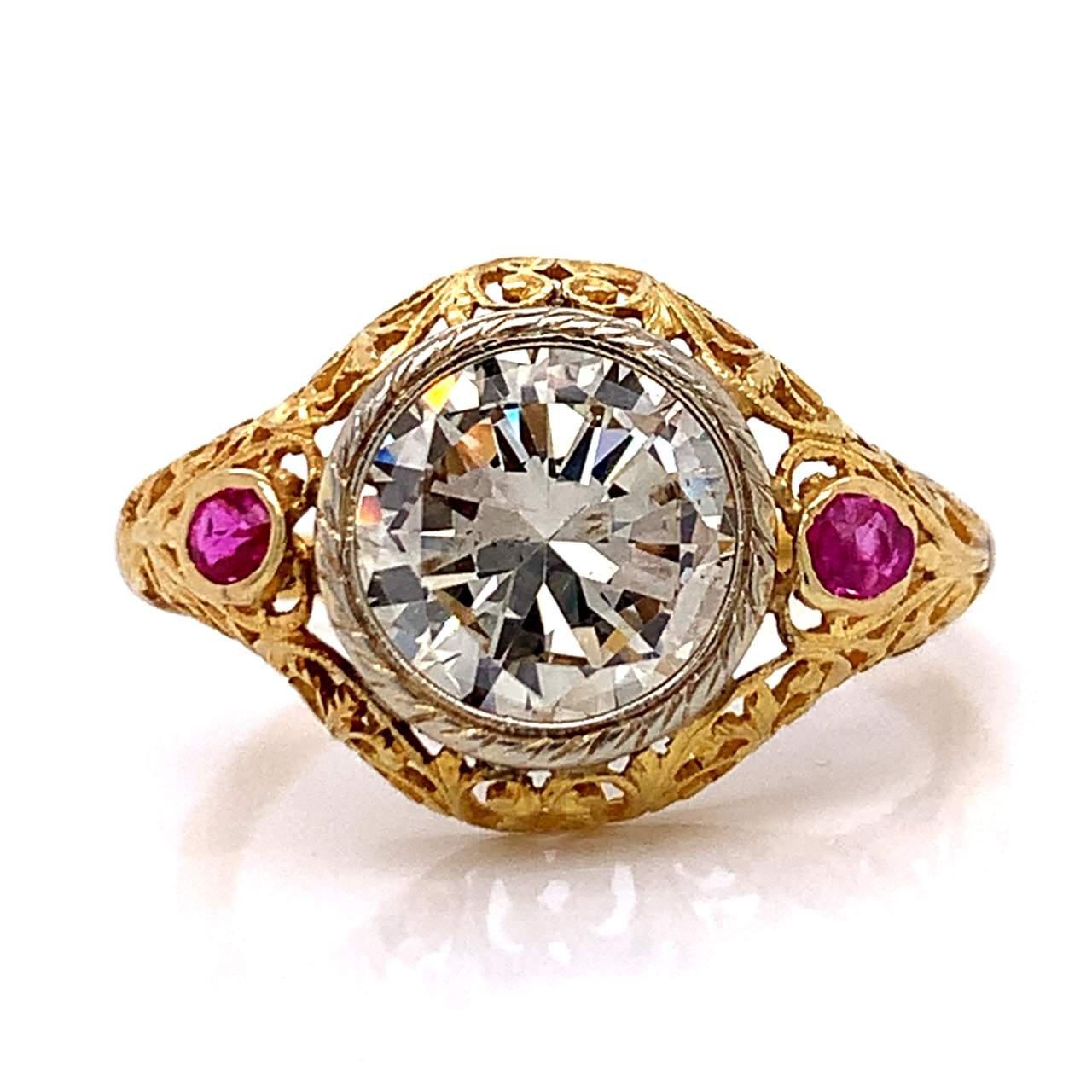 Antique Art Deco Diamond & Ruby Ring