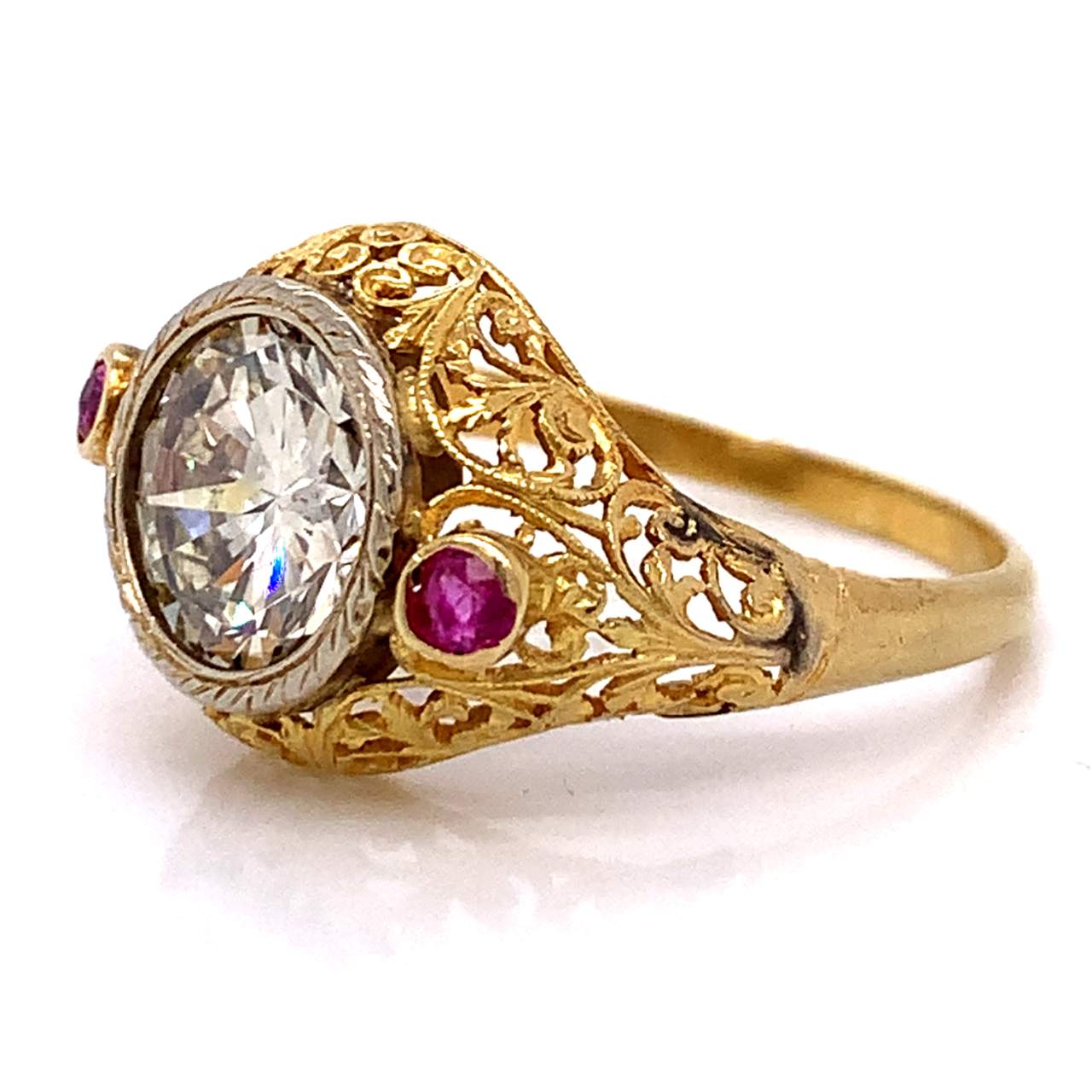 Antique Art Deco Diamond & Ruby Ring