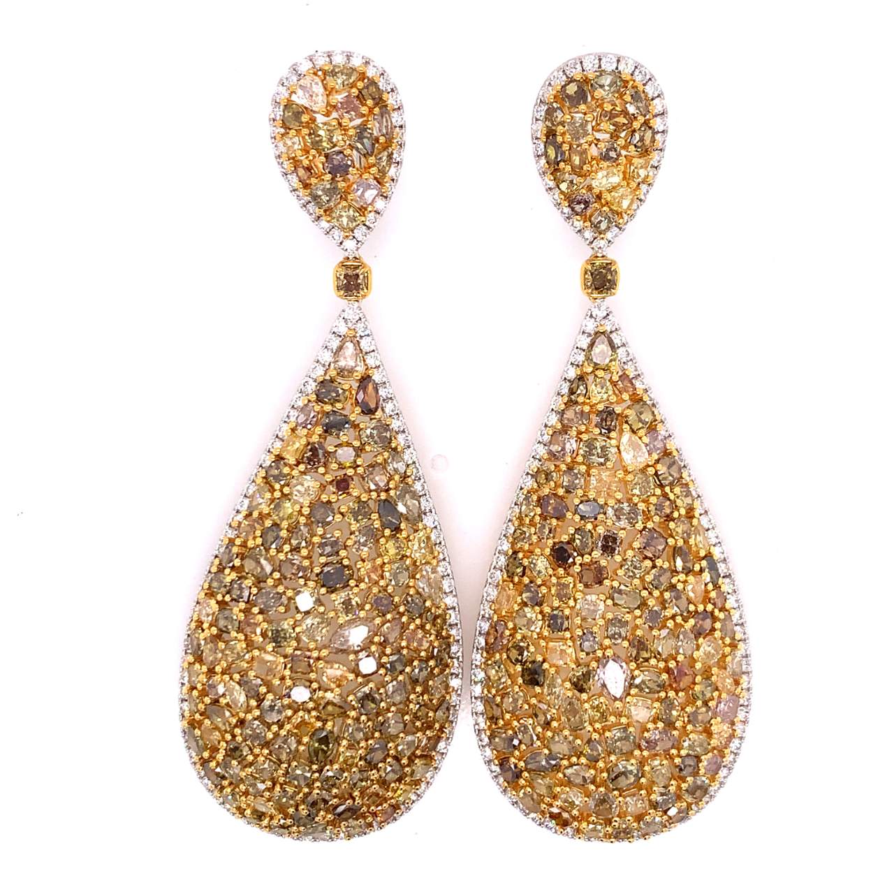 Natural Colored Diamond Earrings