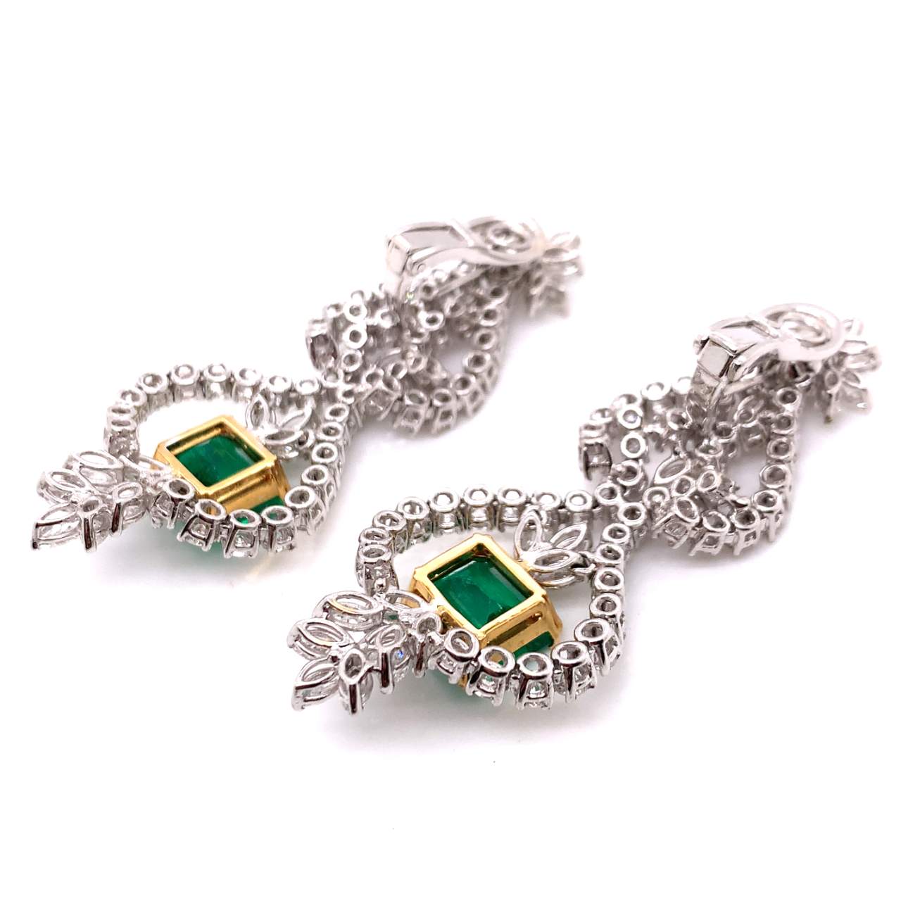 Colombian Emerald and Diamond Chandelier Earrings