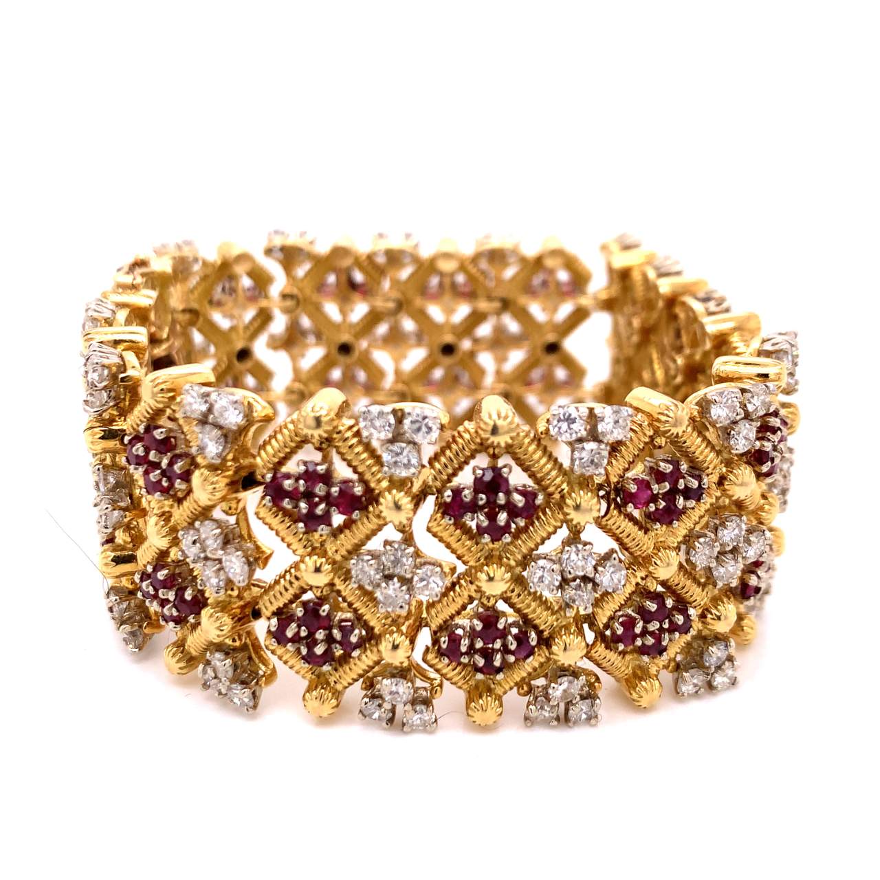 Yellow Gold Diamond and Ruby Bracelet