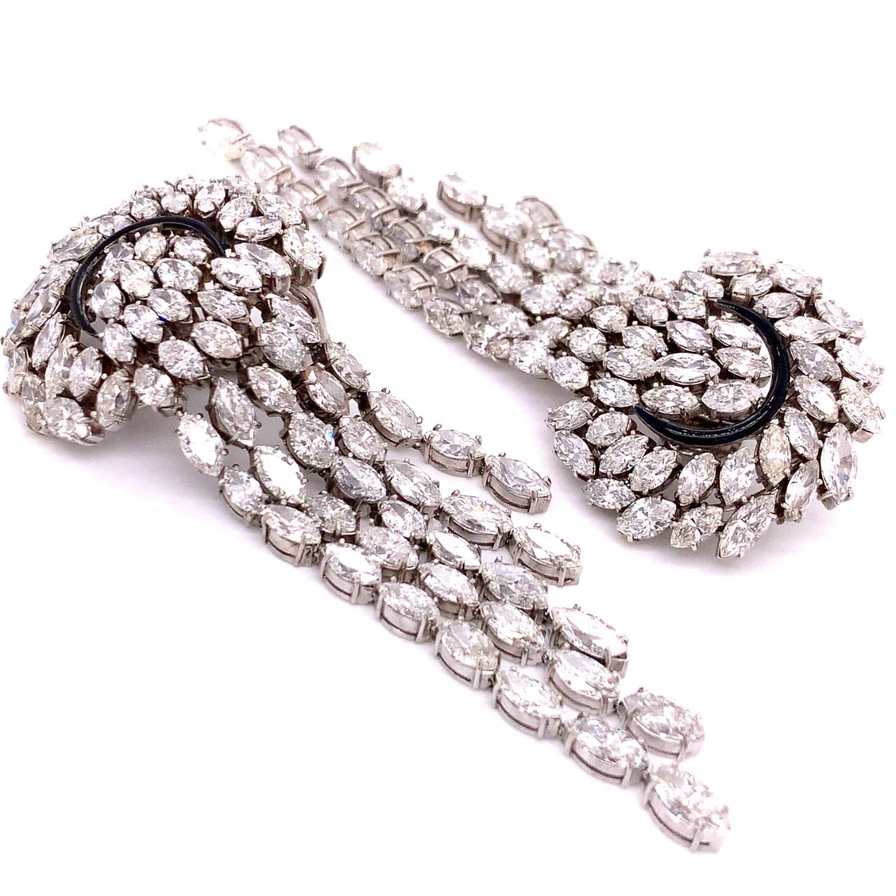 Platinum 59.00 Ct. Diamond Chandelier Earrings
