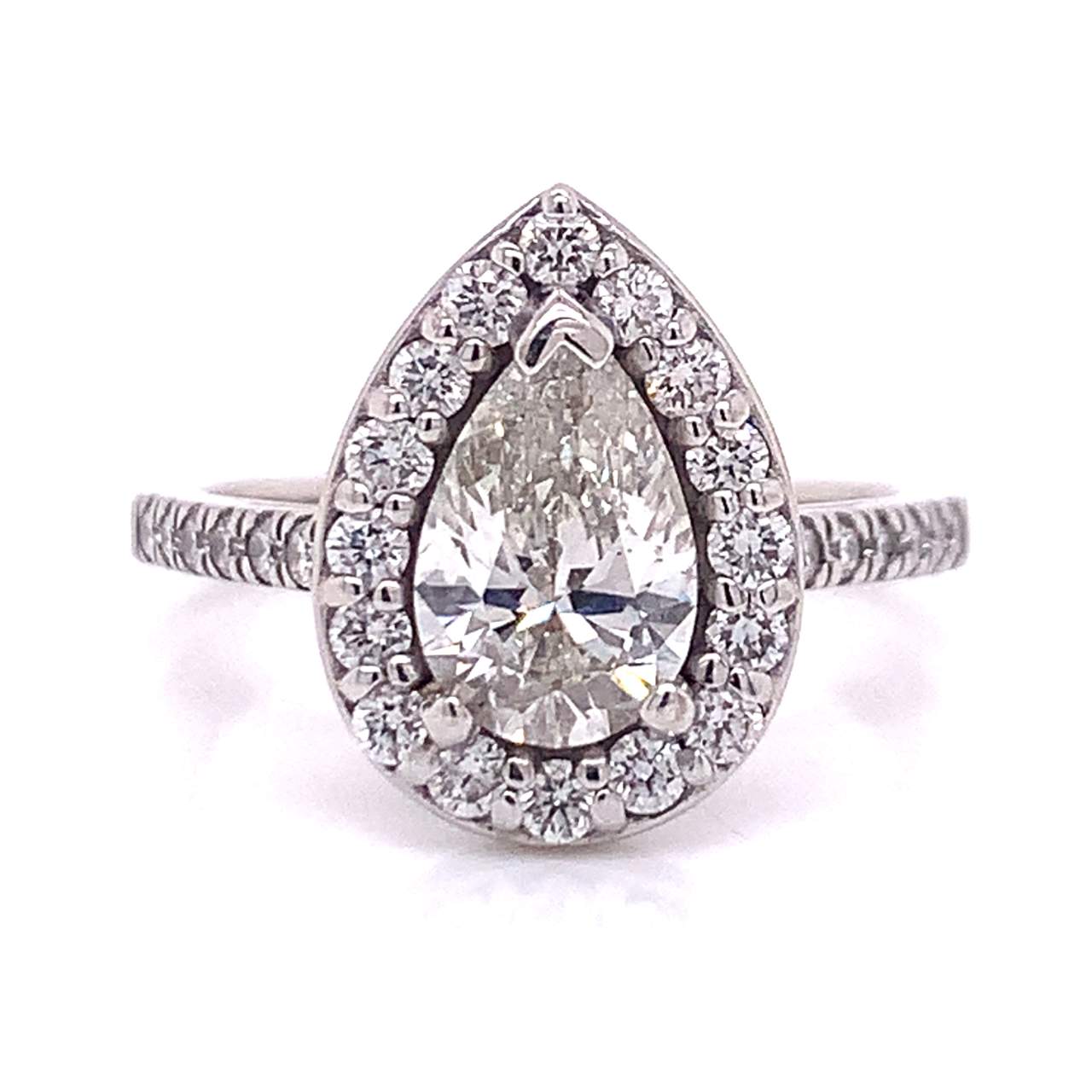 14K White Gold 1.07 Ct. GIA Certified Pear-shape Diamond Ring