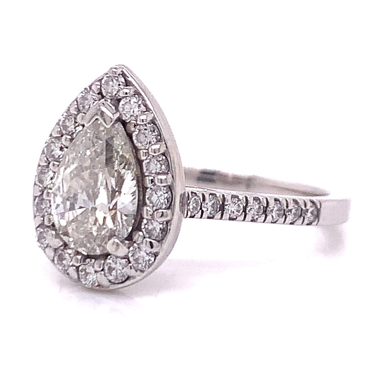 14K White Gold 1.07 Ct. GIA Certified Pear-shape Diamond Ring