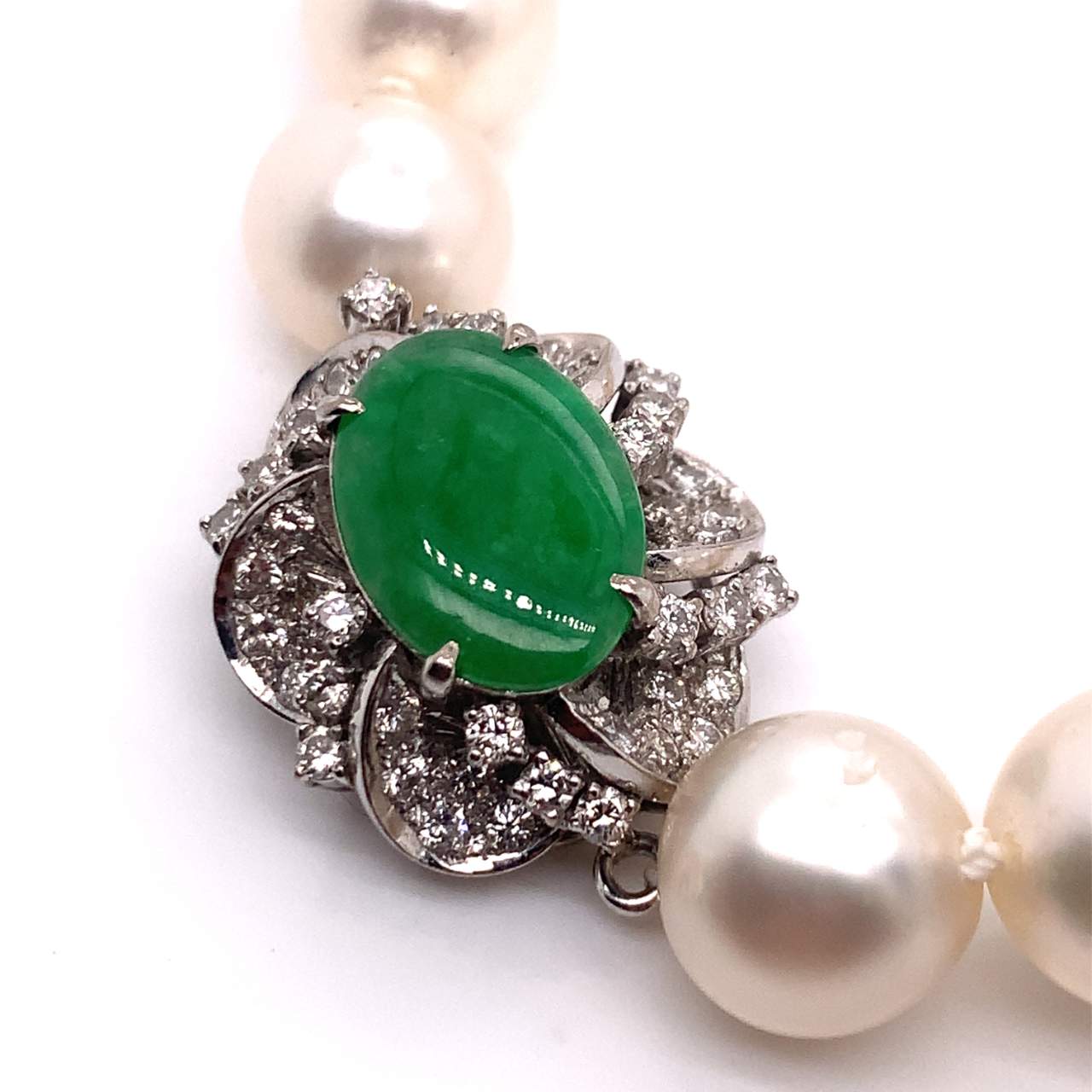 South Sea Pearl and Jade Clasp Necklace