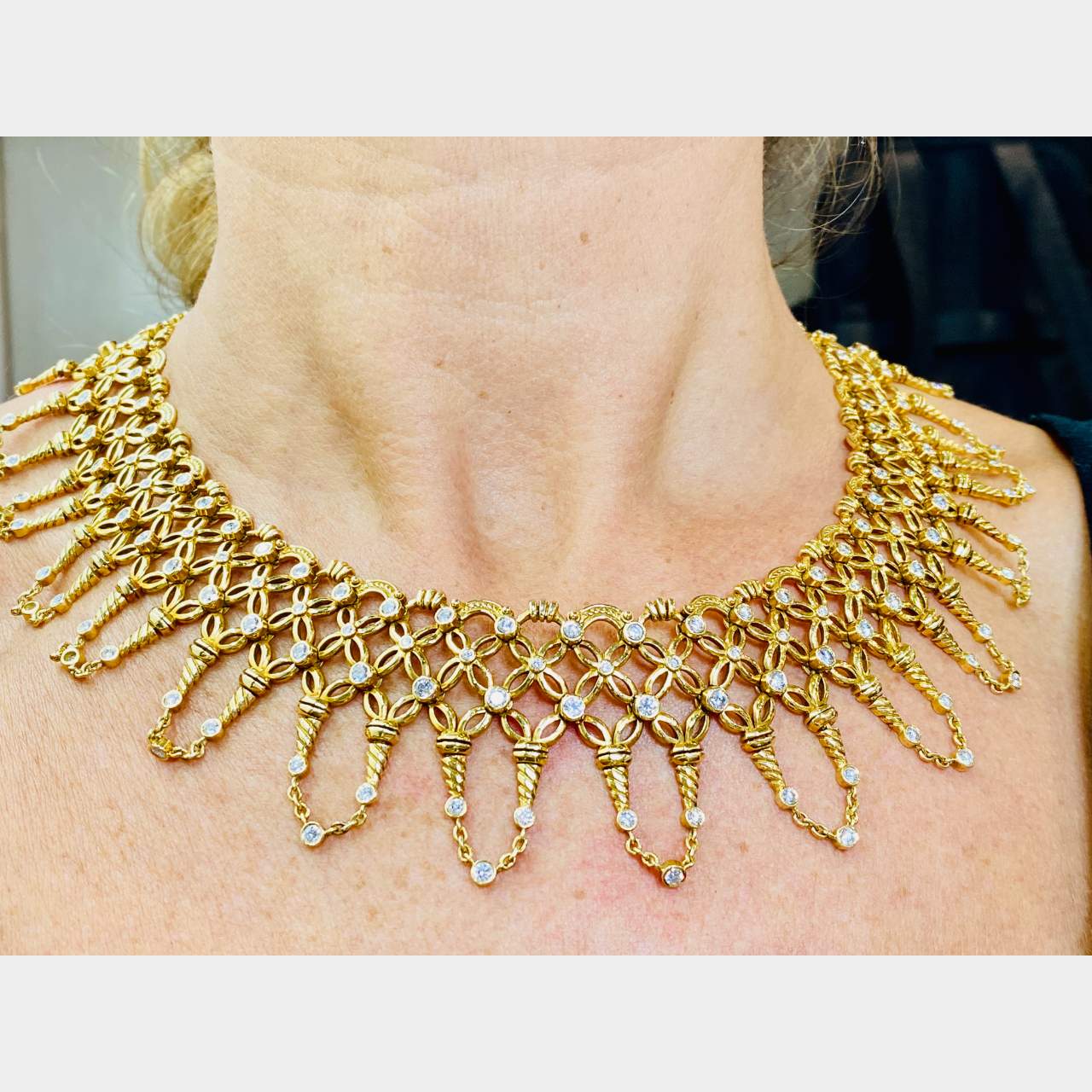 18K Yellow Gold 12.75 Ct. Diamond Necklace