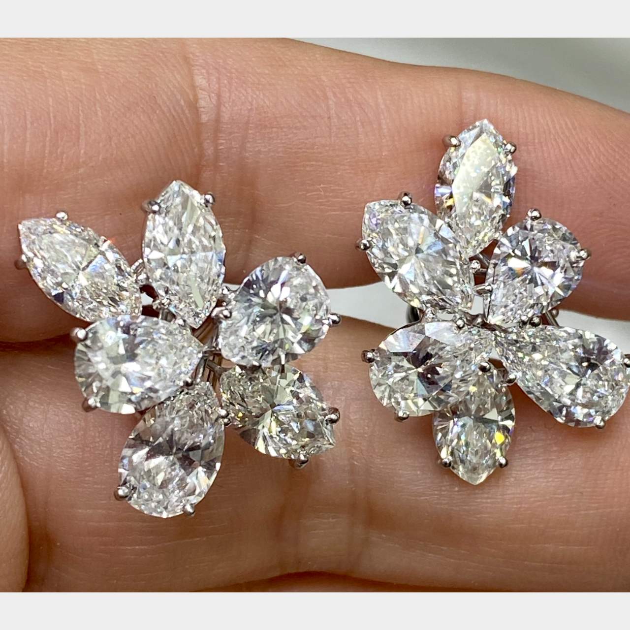Platinum 15.01 Ct. Diamond Earrings