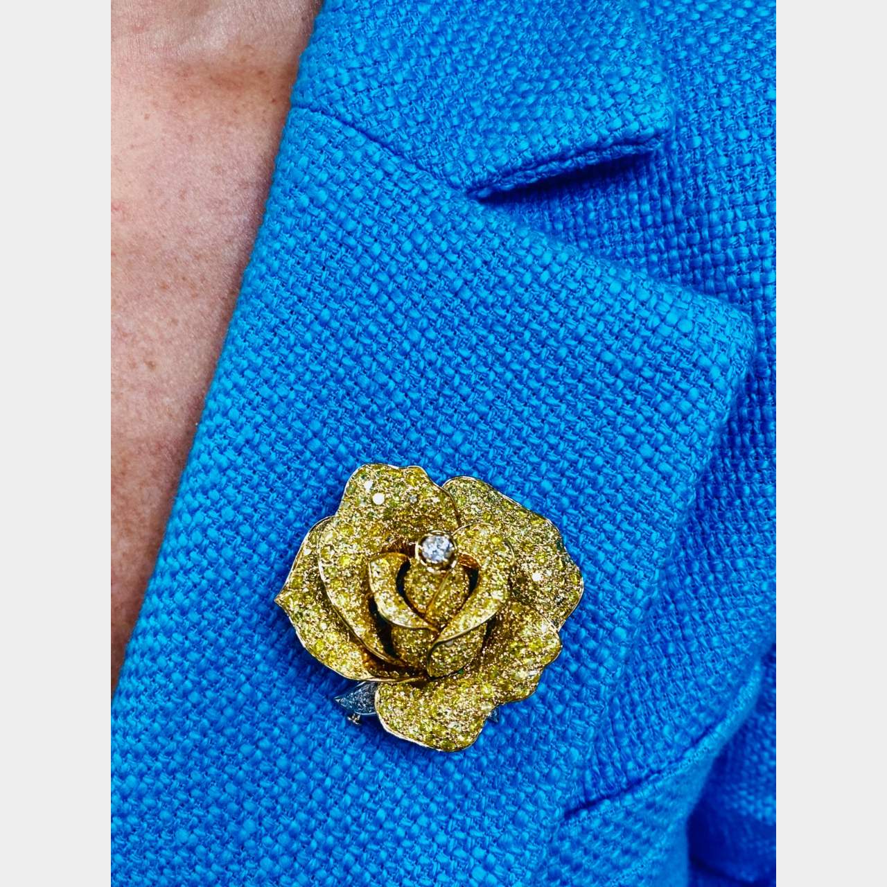 Sabbadini 18K Yellow Gold Fancy Yellow Diamond Brooch