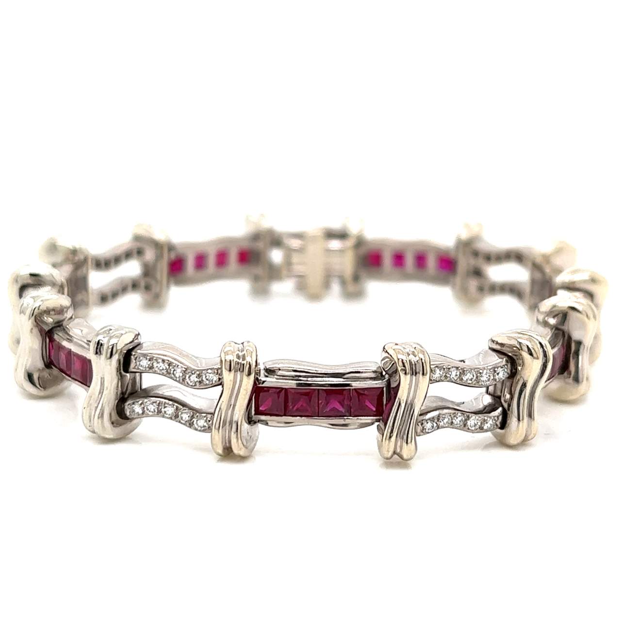 18K White Gold Ruby and Diamond Kurt Wayne Bracelet