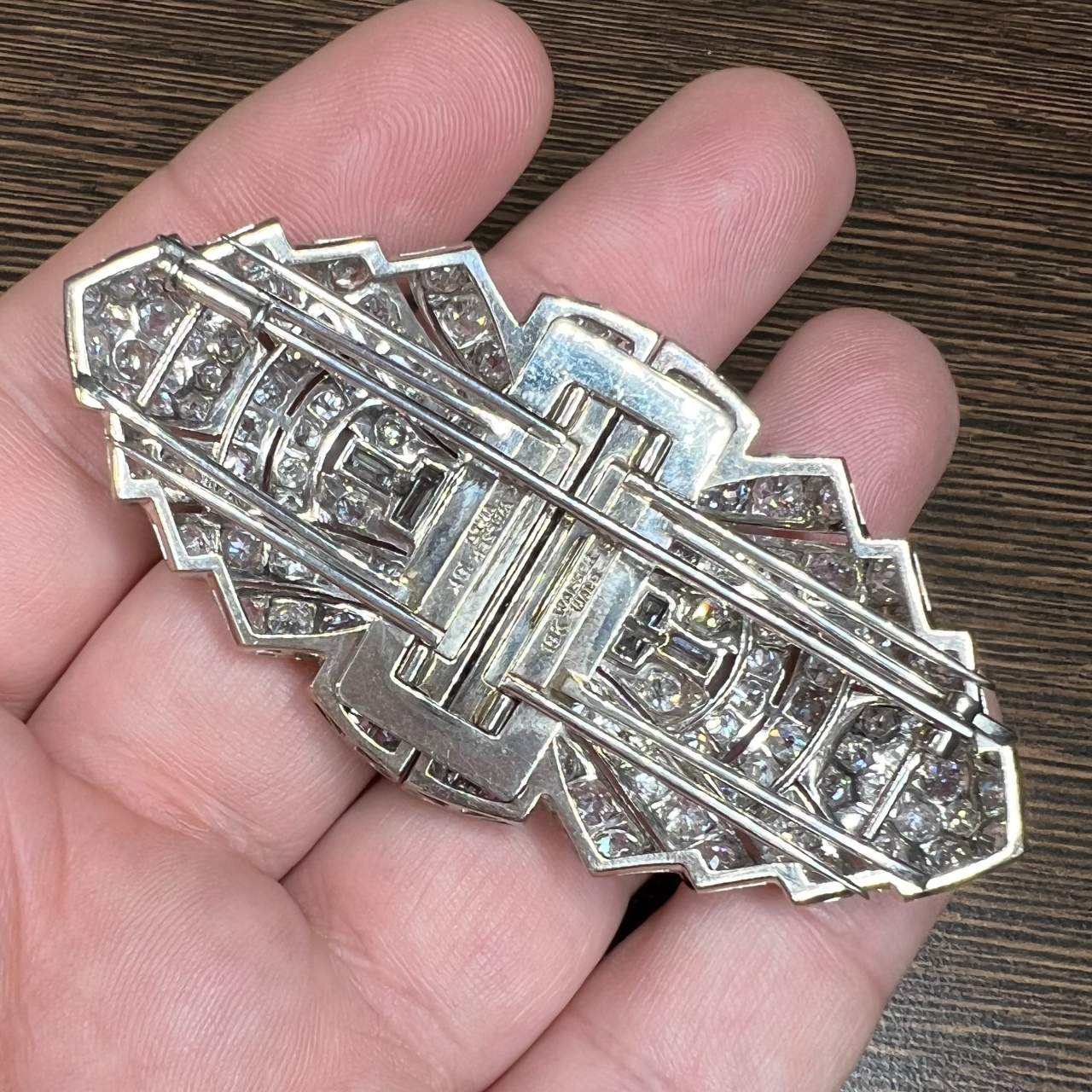 Wasler Wald Art Deco 18K & Platinum Diamond Clips