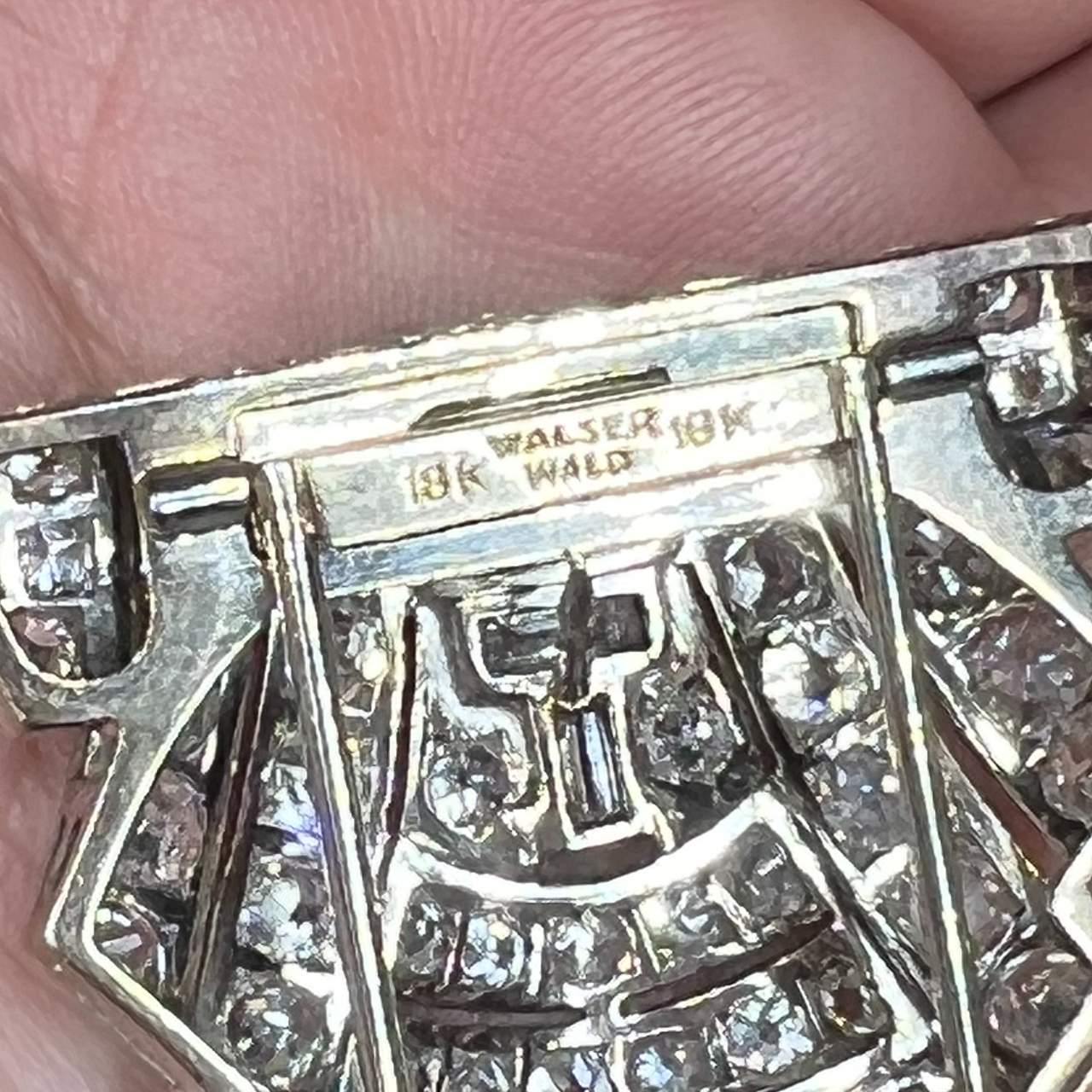 Wasler Wald Art Deco 18K & Platinum Diamond Clips