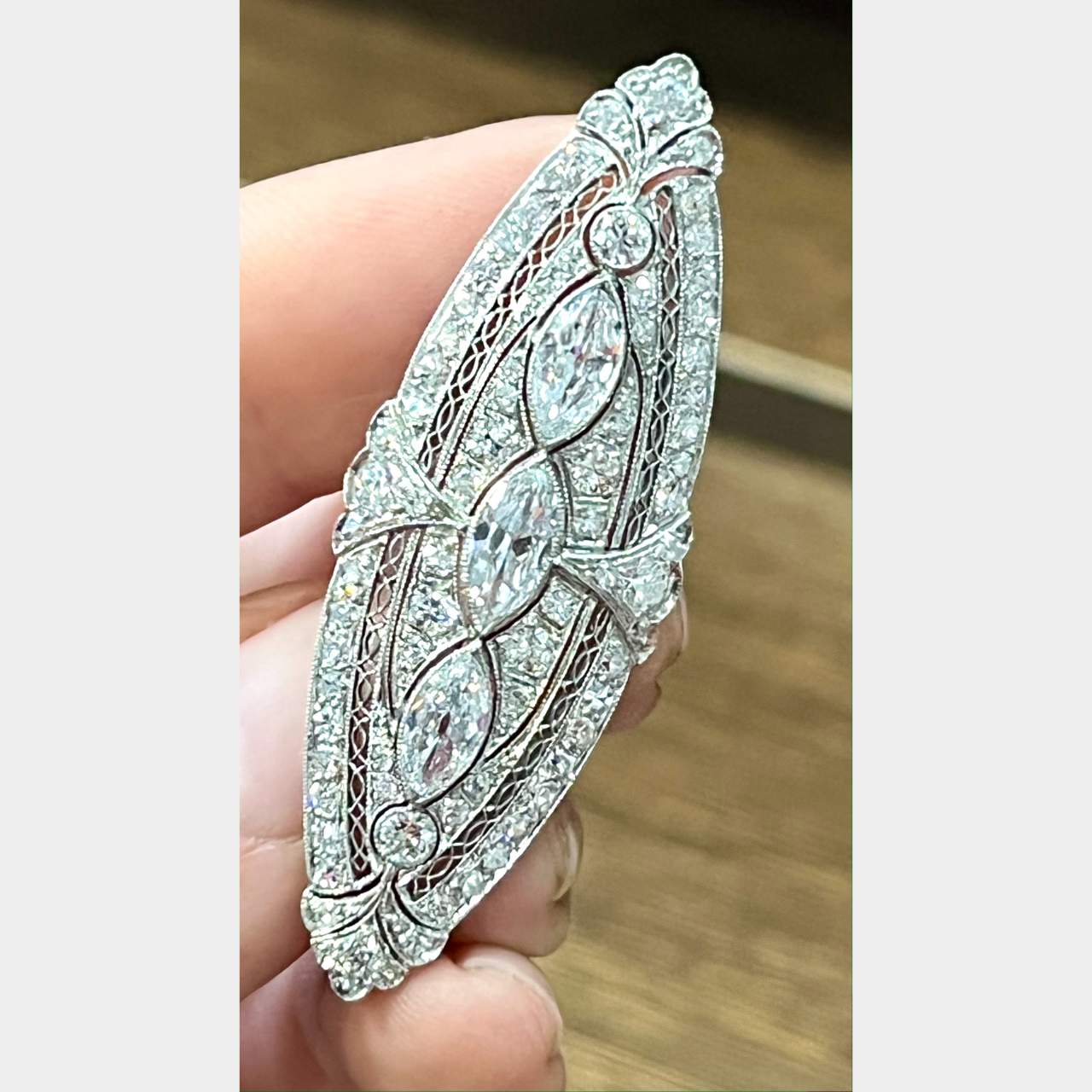 4.60 Ct. Art Deco Diamond Brooch