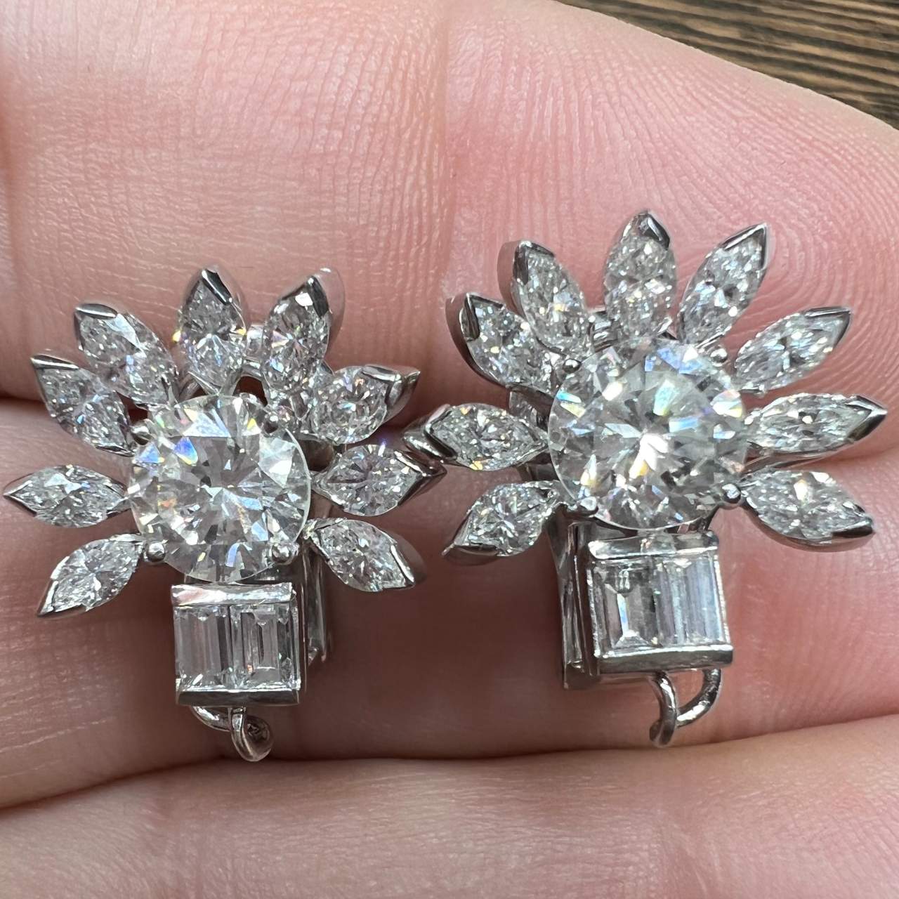 Platinum 4.80 Ct. Diamond Earrings