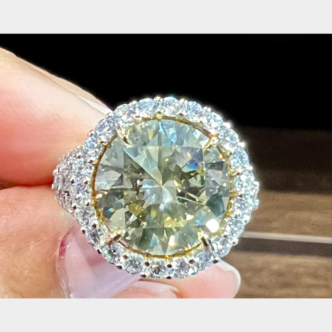18K White and Yellow Gold GIA 6.39 Ct. Fancy Diamond Ring