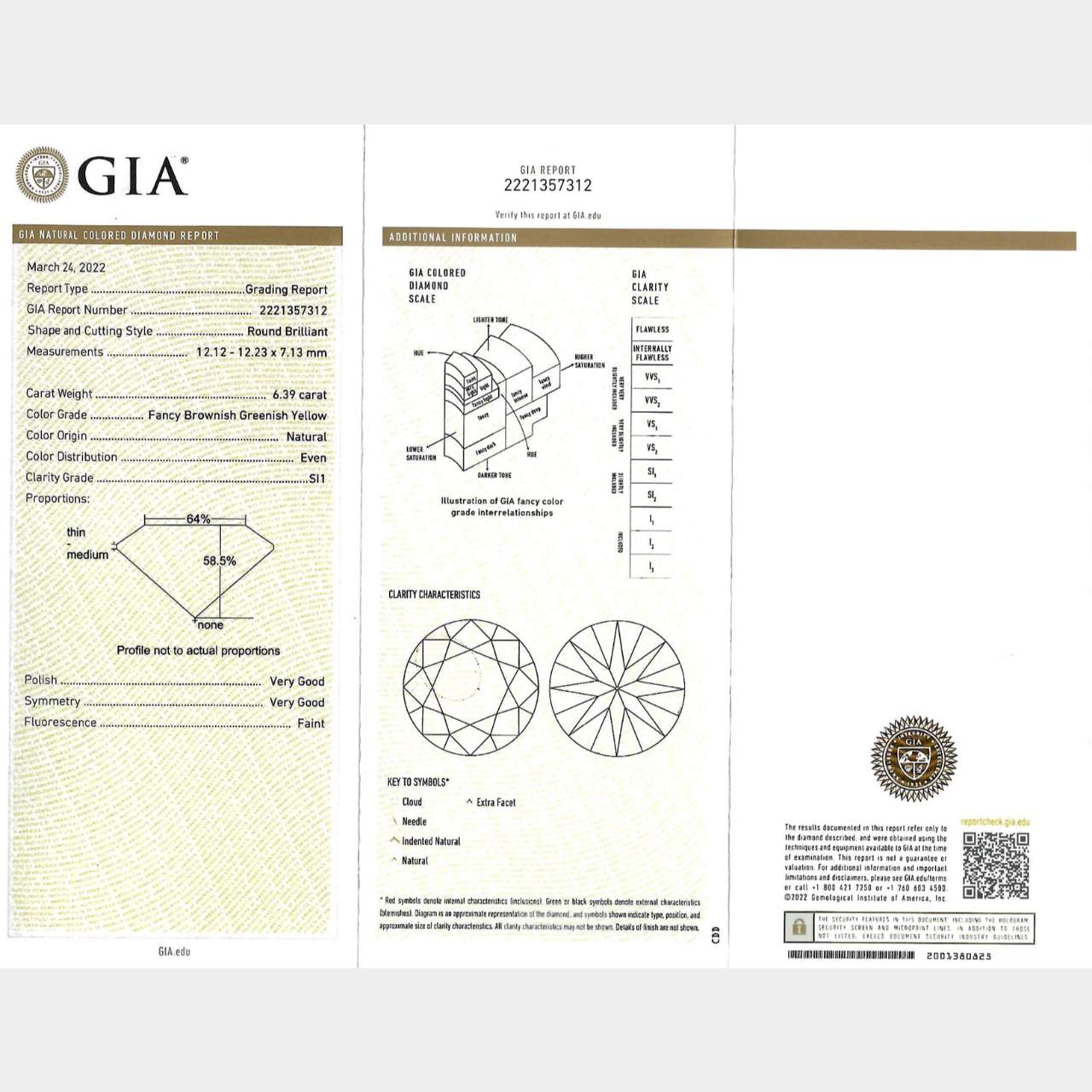18K White and Yellow Gold GIA 6.39 Ct. Fancy Diamond Ring