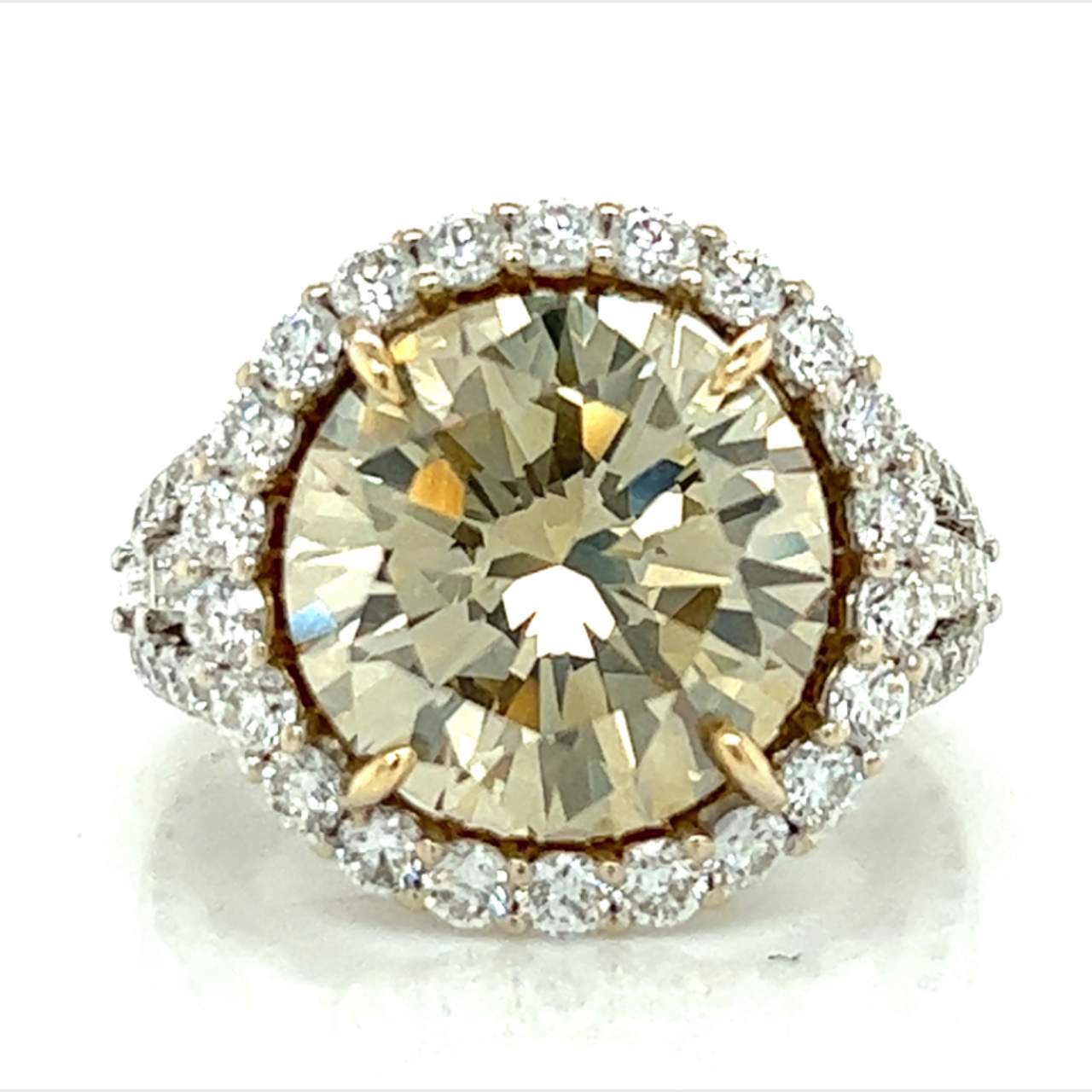18K White and Yellow Gold GIA 6.39 Ct. Fancy Diamond Ring