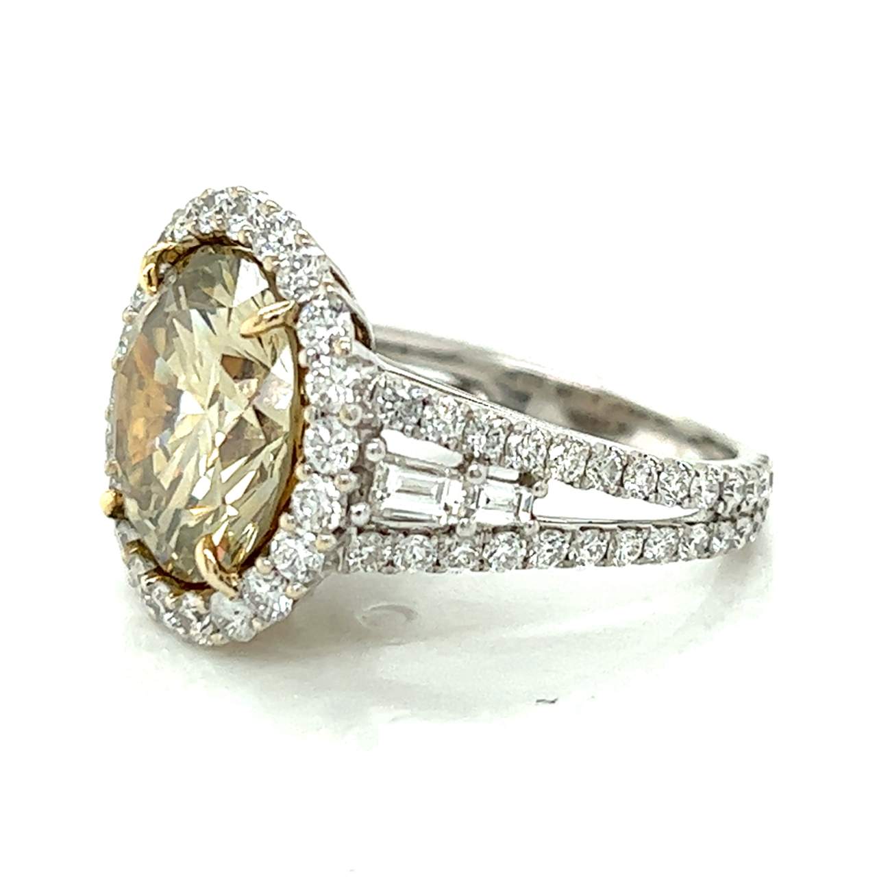18K White and Yellow Gold GIA 6.39 Ct. Fancy Diamond Ring