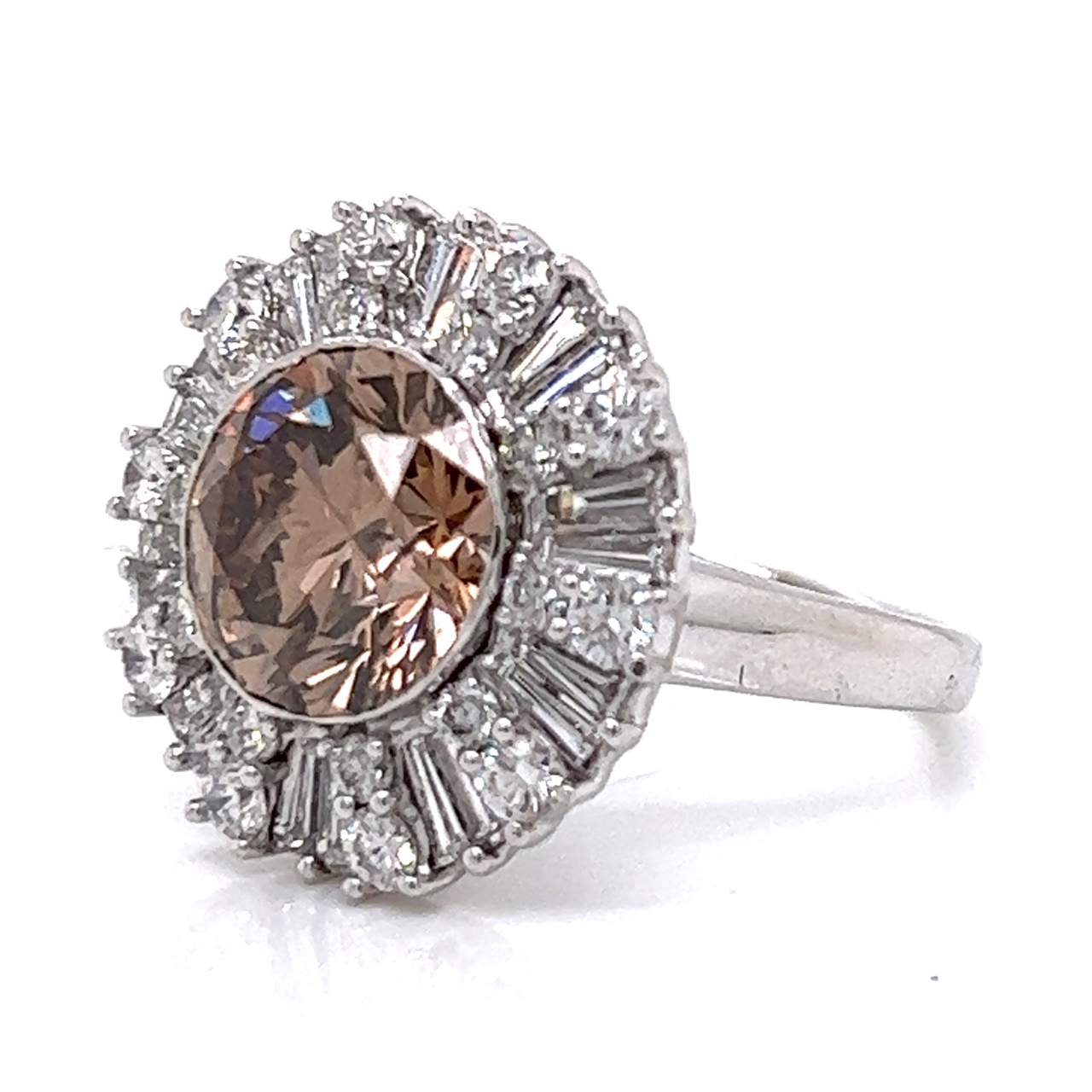 18K White Gold 3.36 Ct. Fancy Brown Diamond Ring