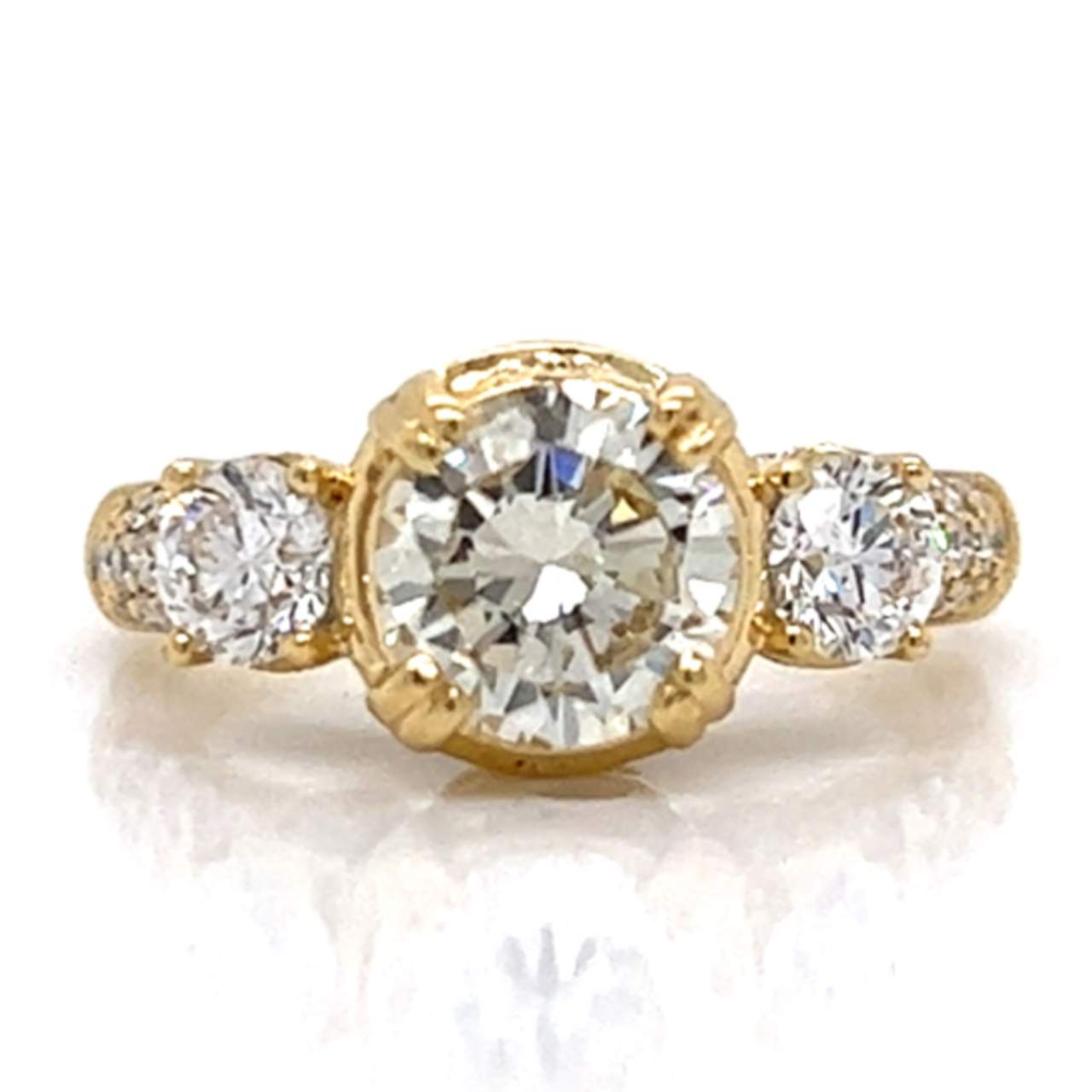 18K Yellow Gold EGL Certified Diamond Ring
