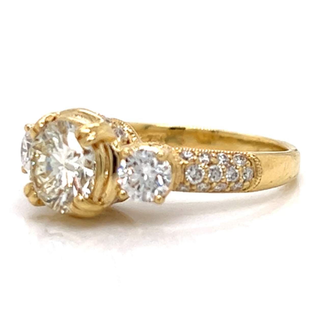 18K Yellow Gold EGL Certified Diamond Ring