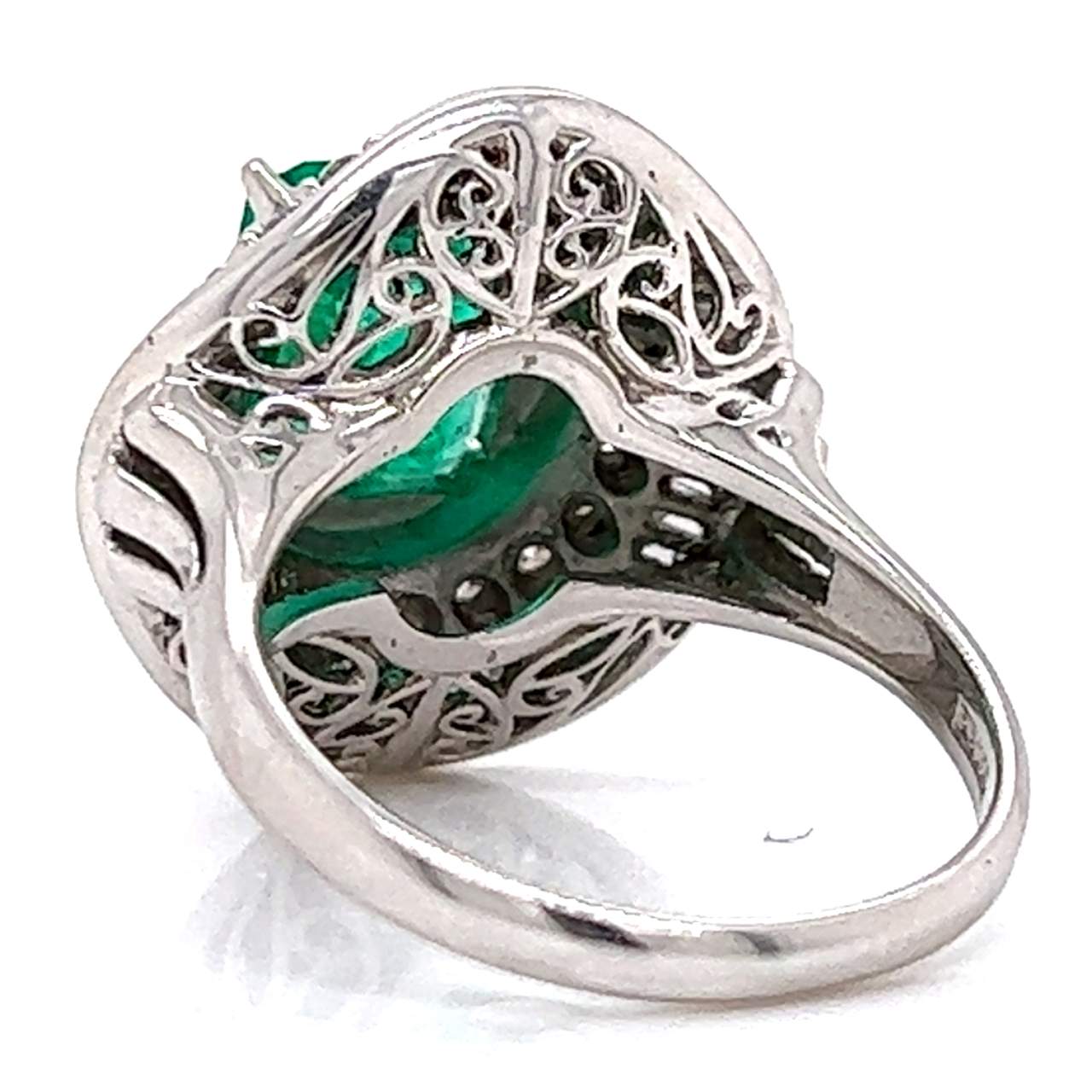 Platinum Emerald & Diamond Ring