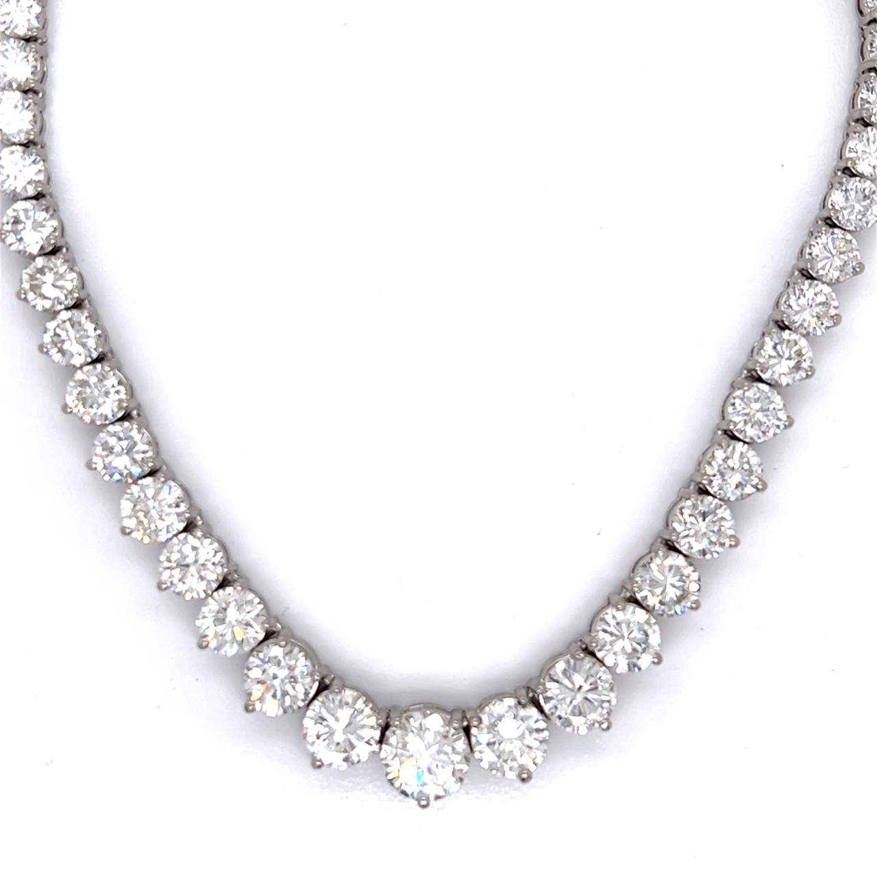 Platinum 37.75 Ct. Diamond Riviera Necklace