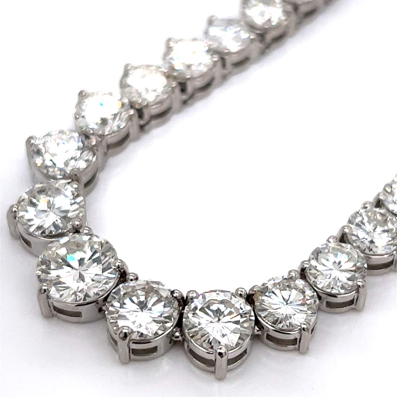 Platinum 37.75 Ct. Diamond Riviera Necklace
