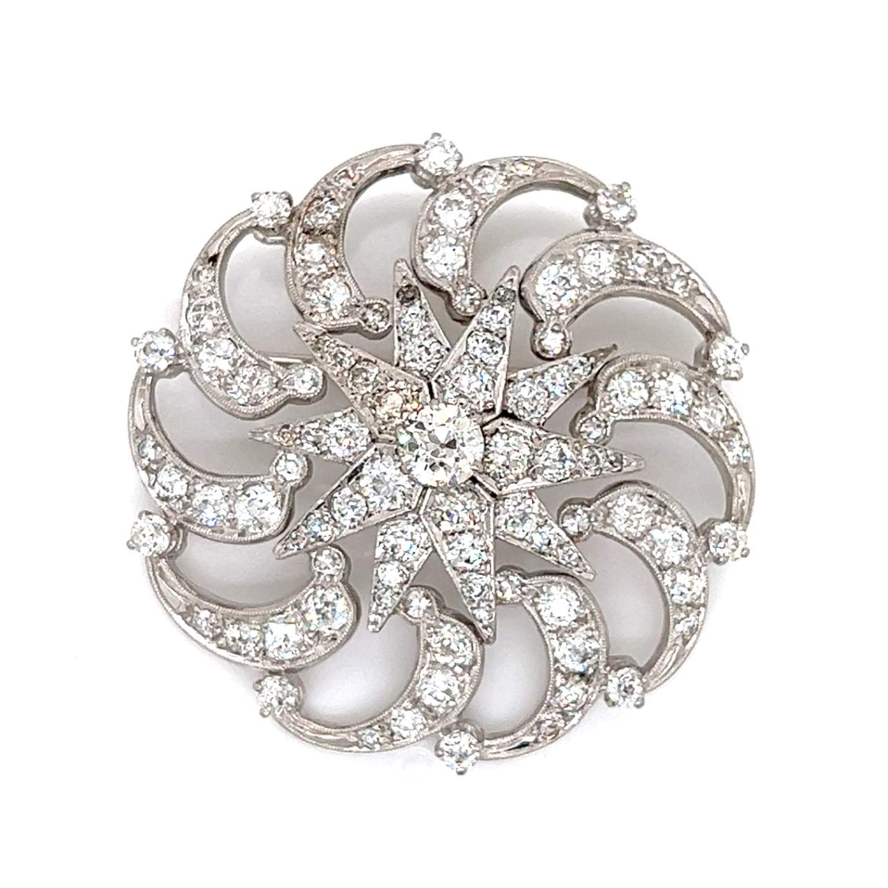Art Deco Platinum Diamond Brooch