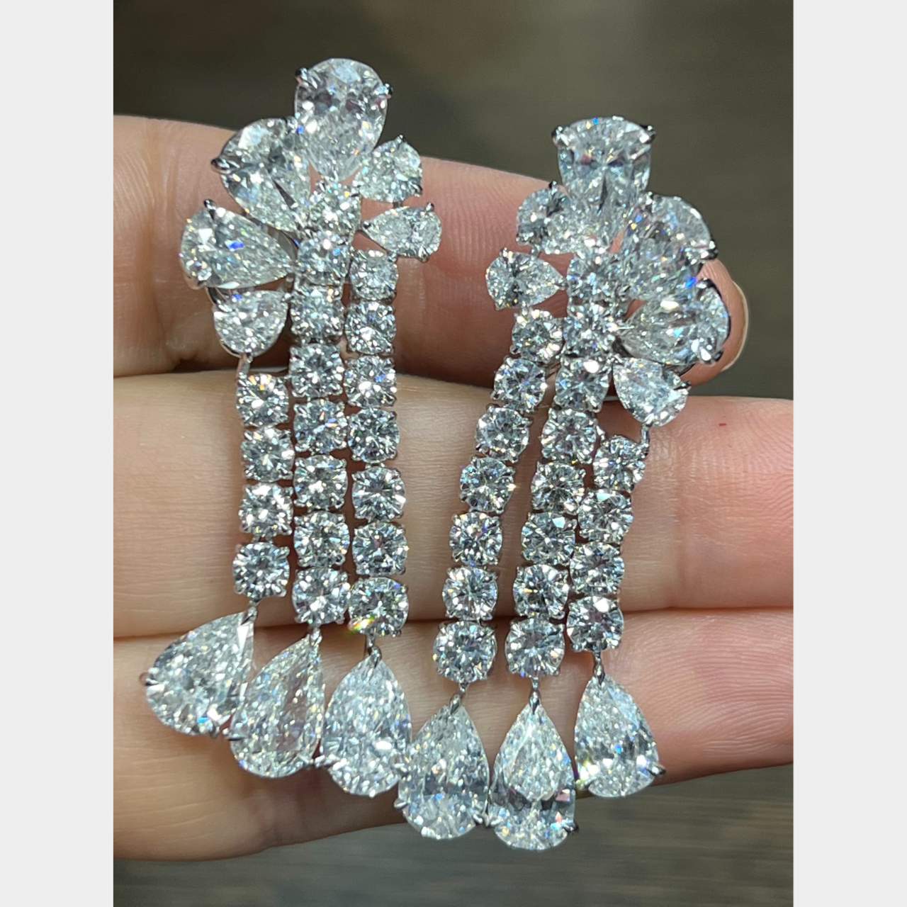 Platinum 30.00 Ct. Diamond Earrings