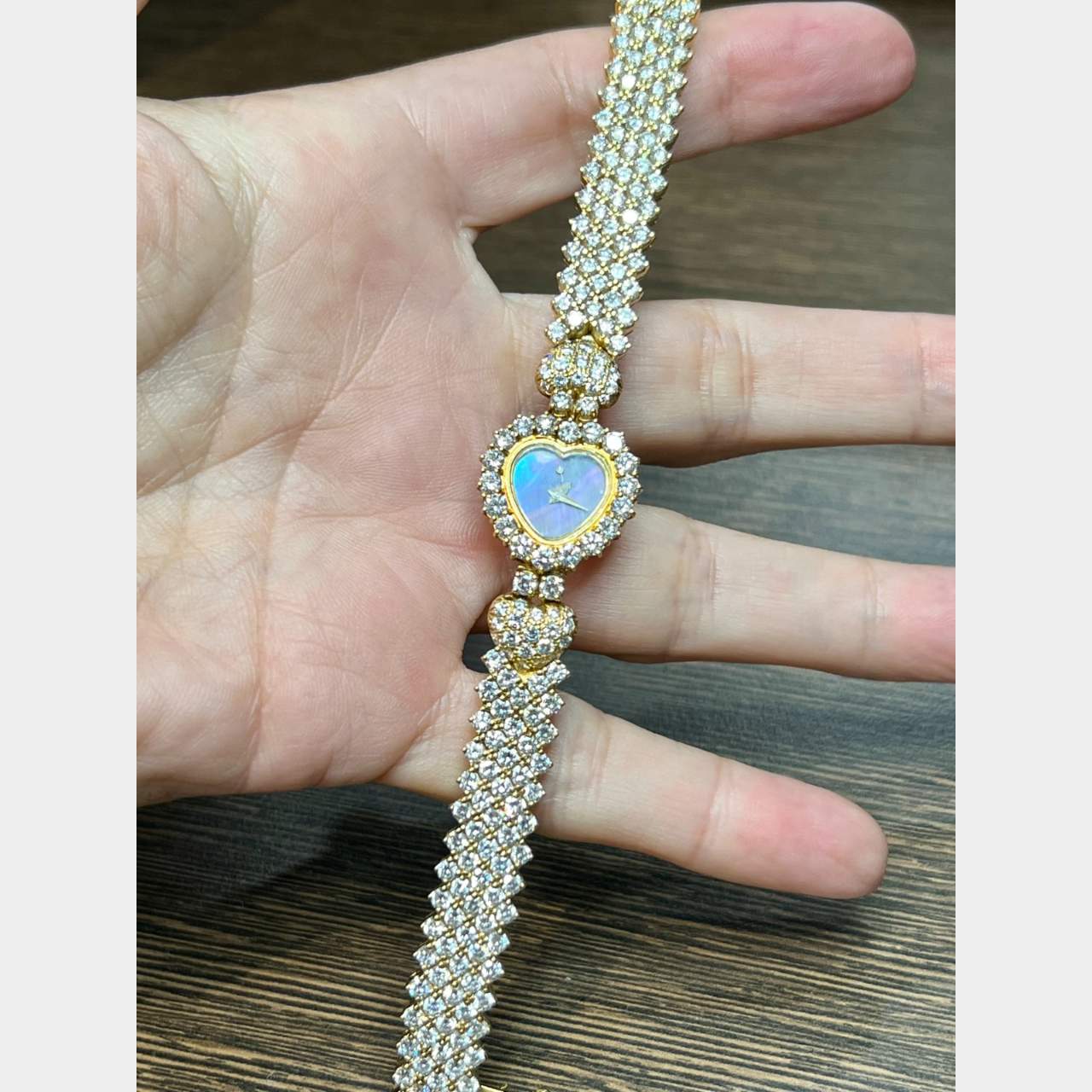 DeLaneau 18K Yellow Gold Diamond Cocktail Watch