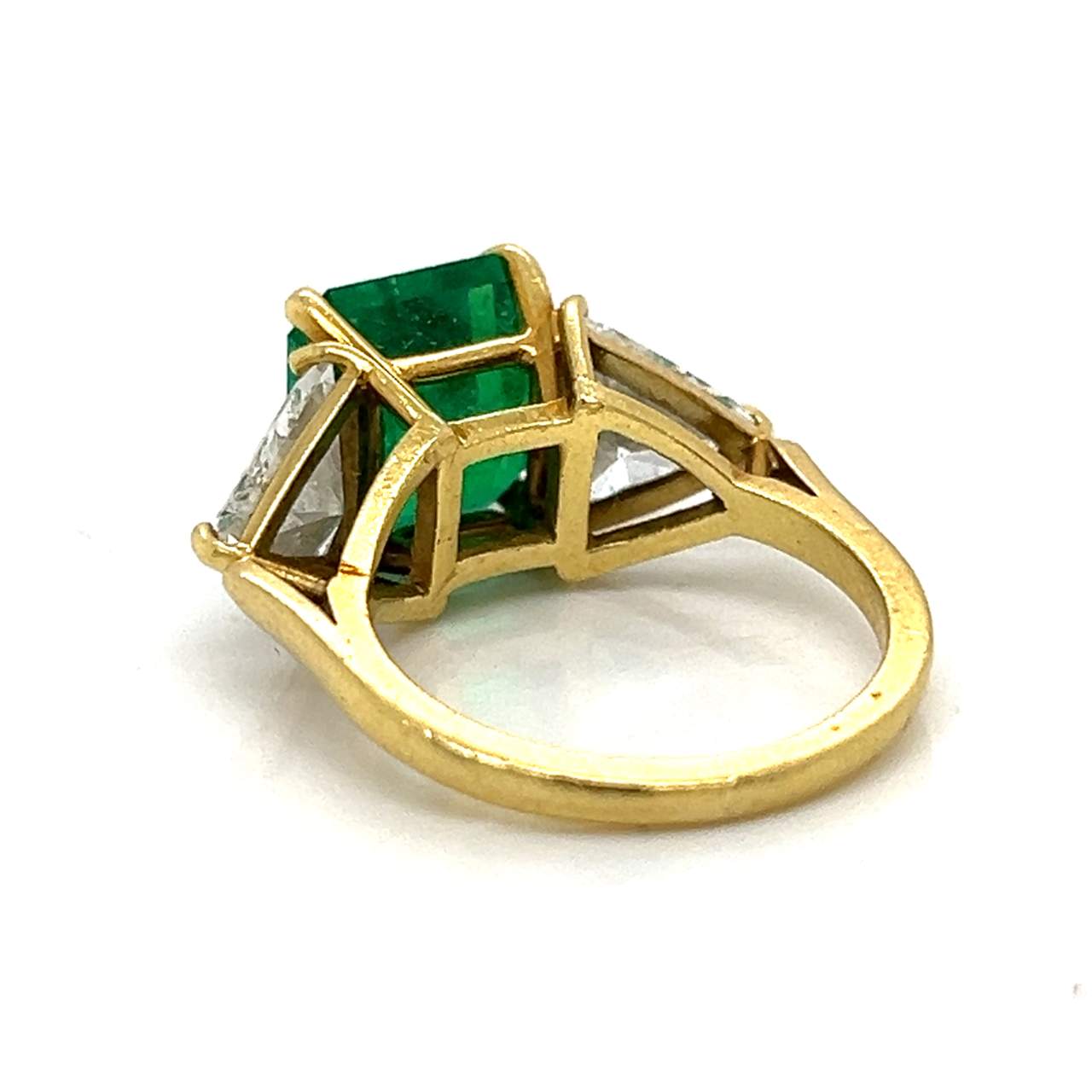 18K Yellow Gold 5.10 Ct. Colombian Emerald and Diamond Ring