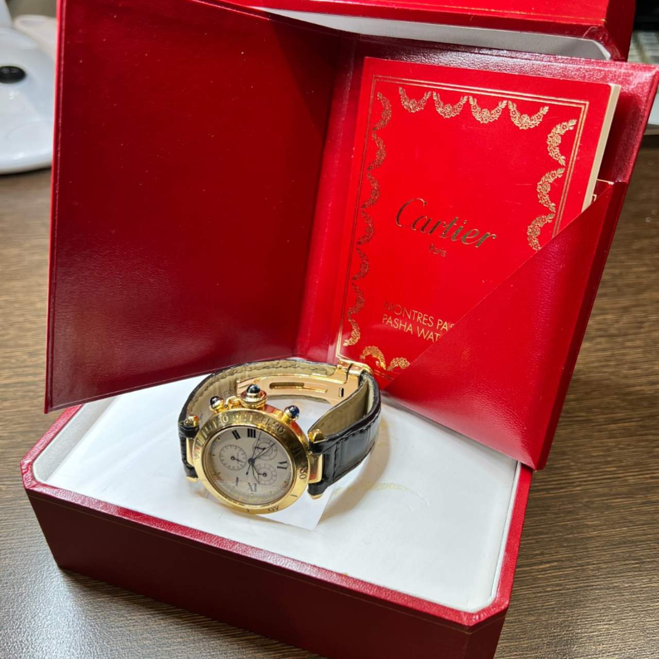 Cartier 18K Yellow Gold 35mm Pasha Chronograph