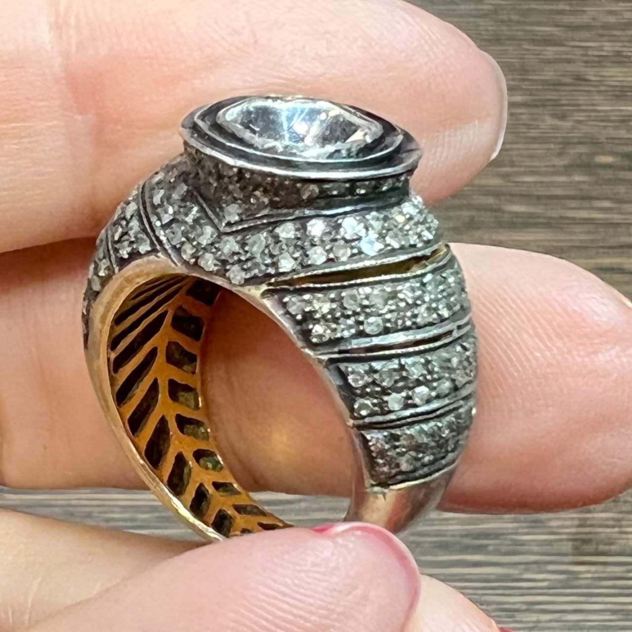14K & Silver Diamond Mounting