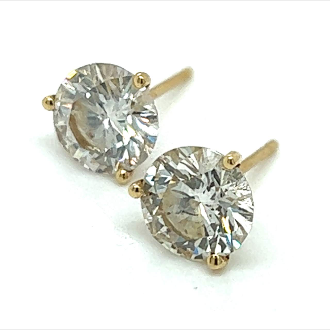 14K Yellow Gold 3.00 Ct. Diamond Stud Earrings