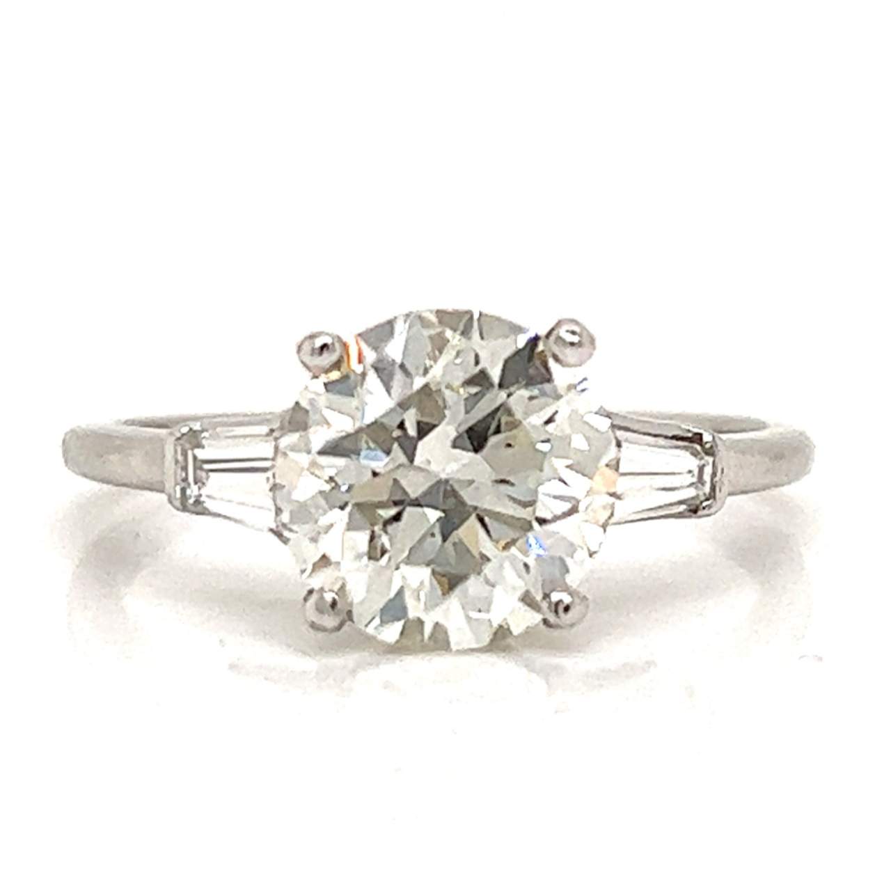 Platinum 3.21 Ct. GIA Certified Diamond Ring