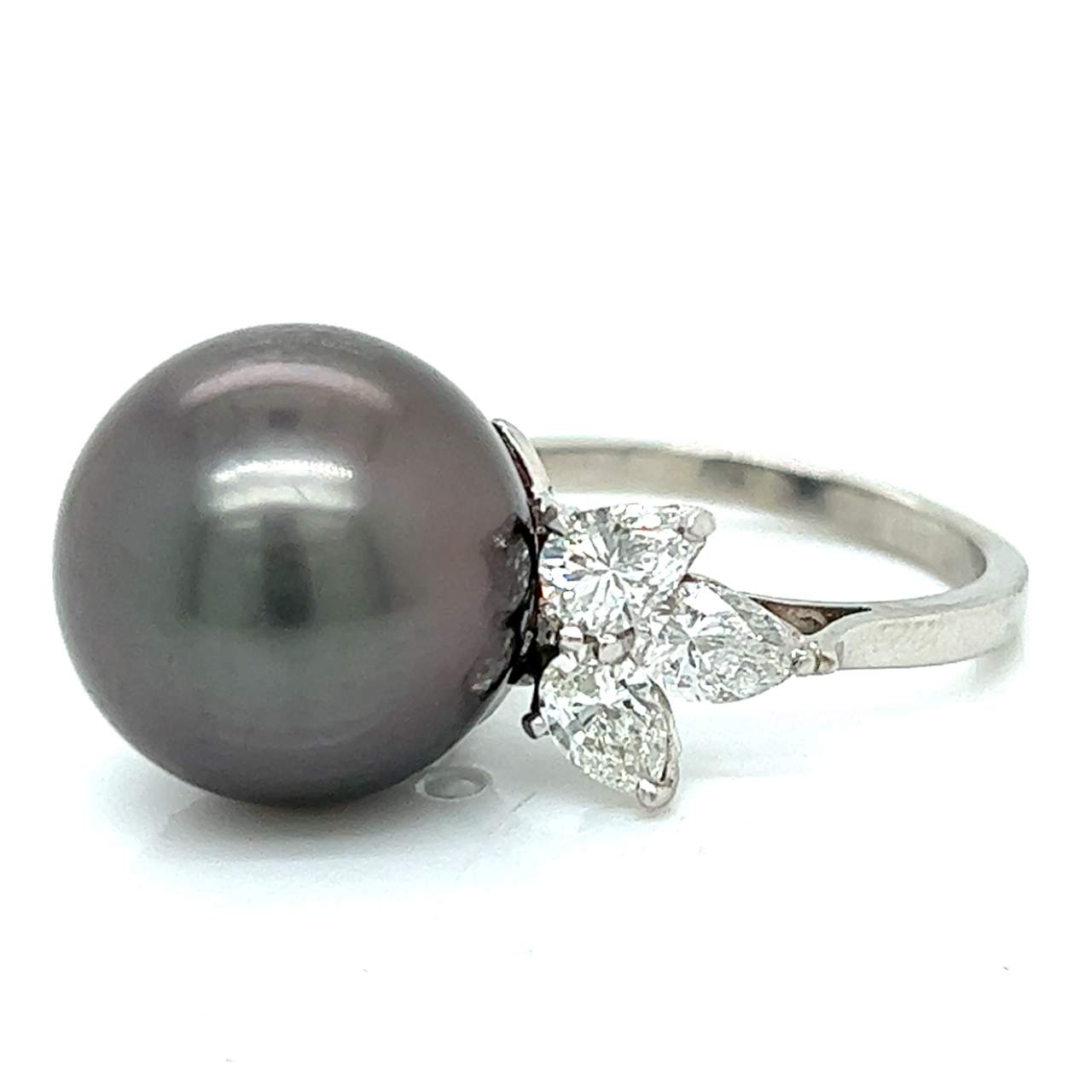 Platinum South Sea Pearl & Diamond Ring