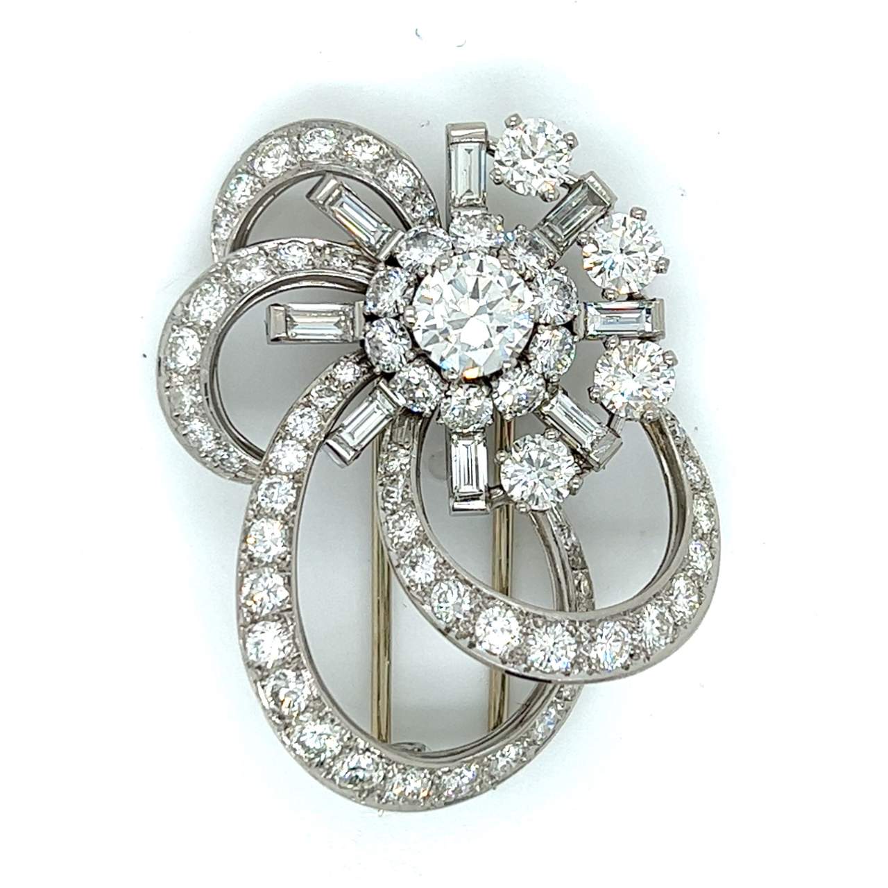 Art Deco Platinum Diamond Brooch