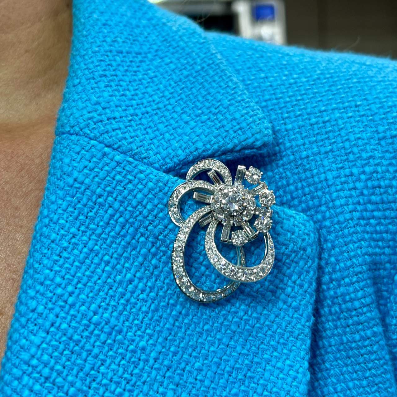 Art Deco Platinum Diamond Brooch