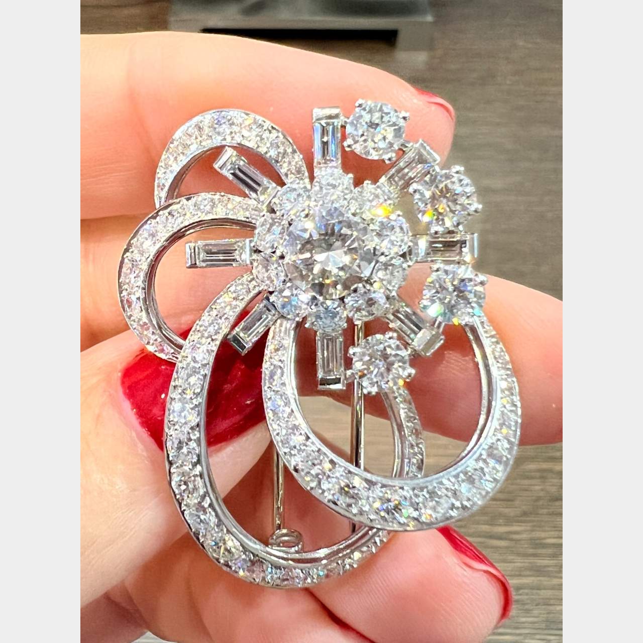 Art Deco Platinum Diamond Brooch