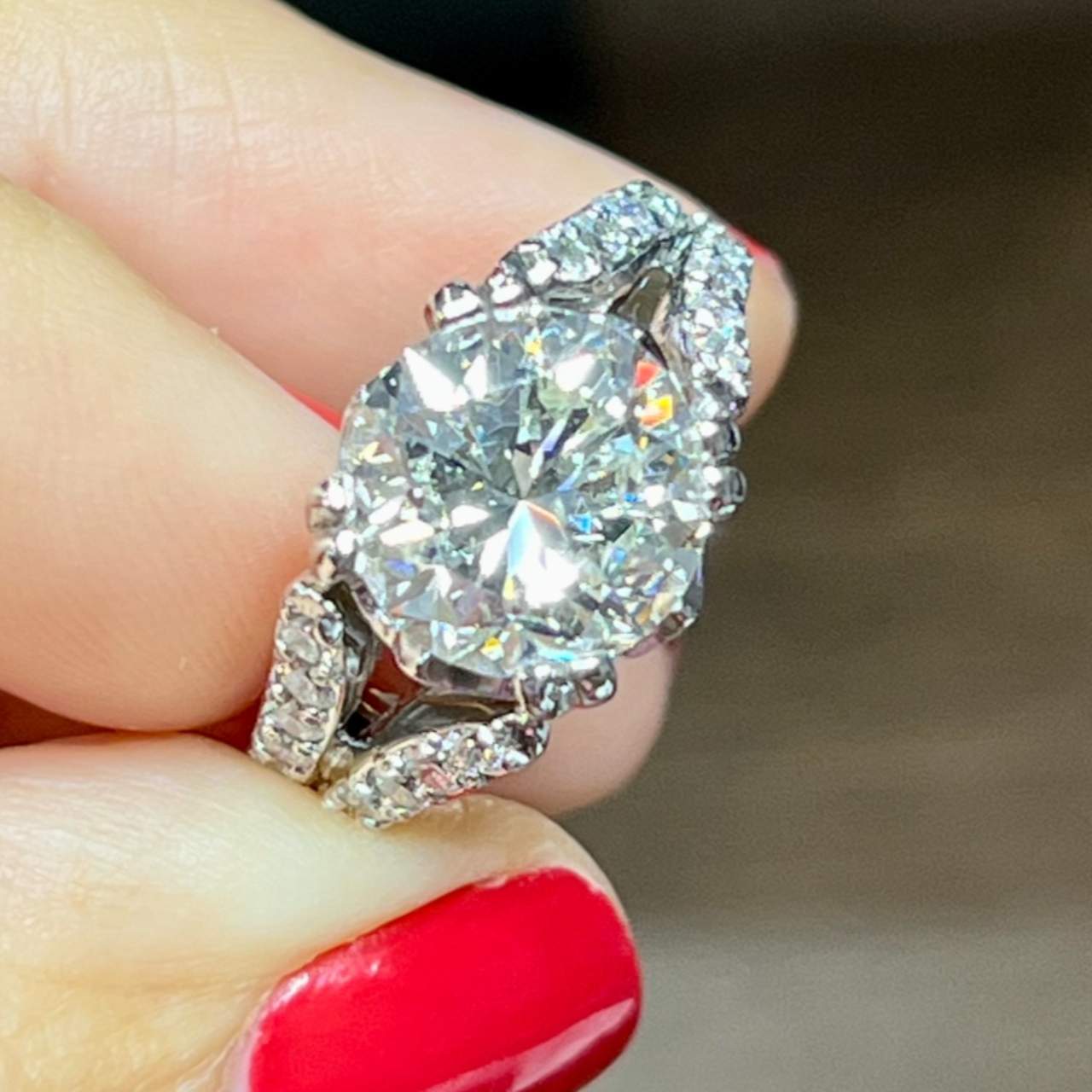 Platinum 4.90 Ct. GIA Certified Diamond Ring