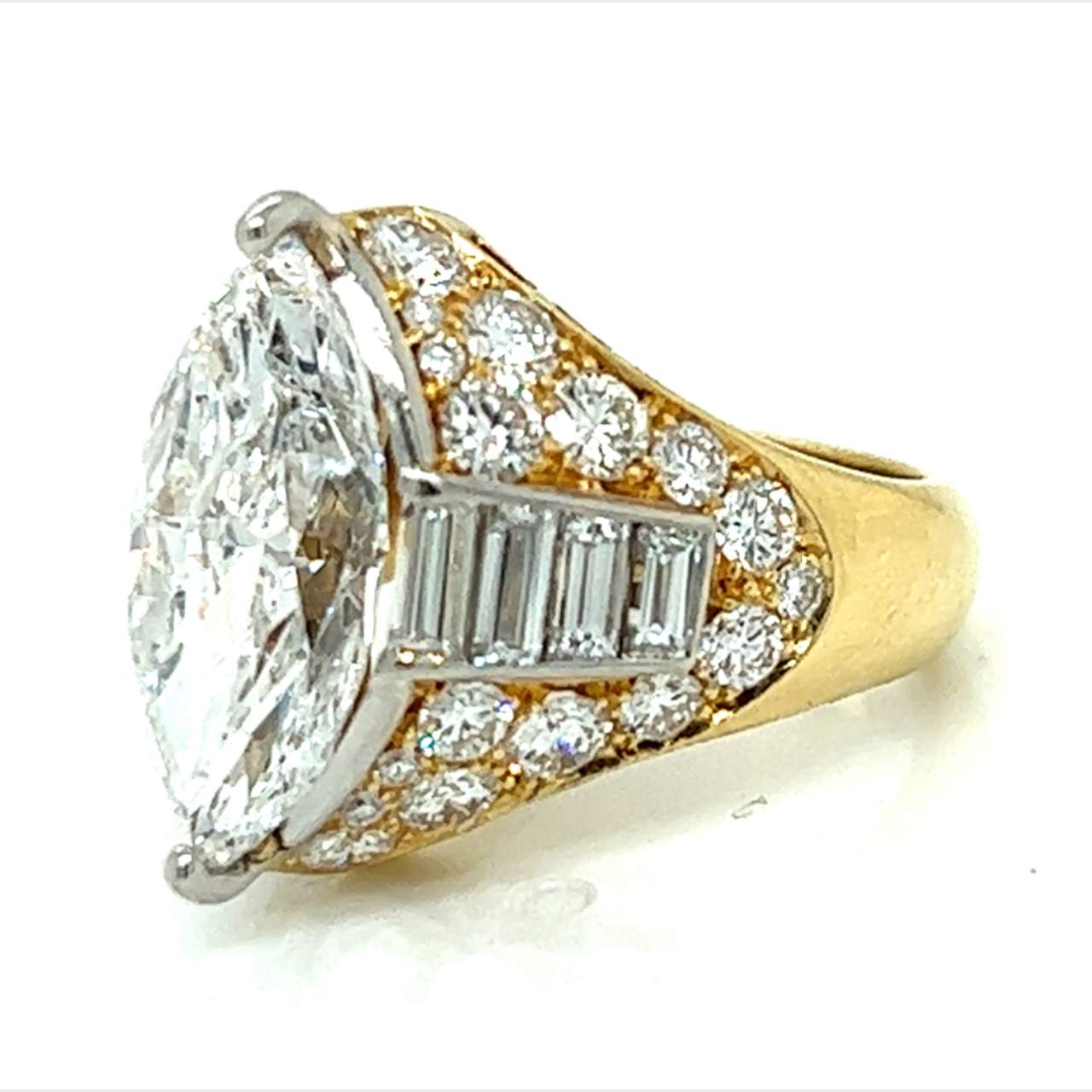 18K Yellow Gold EGL Certified 3.57 Ct. Diamond Ring