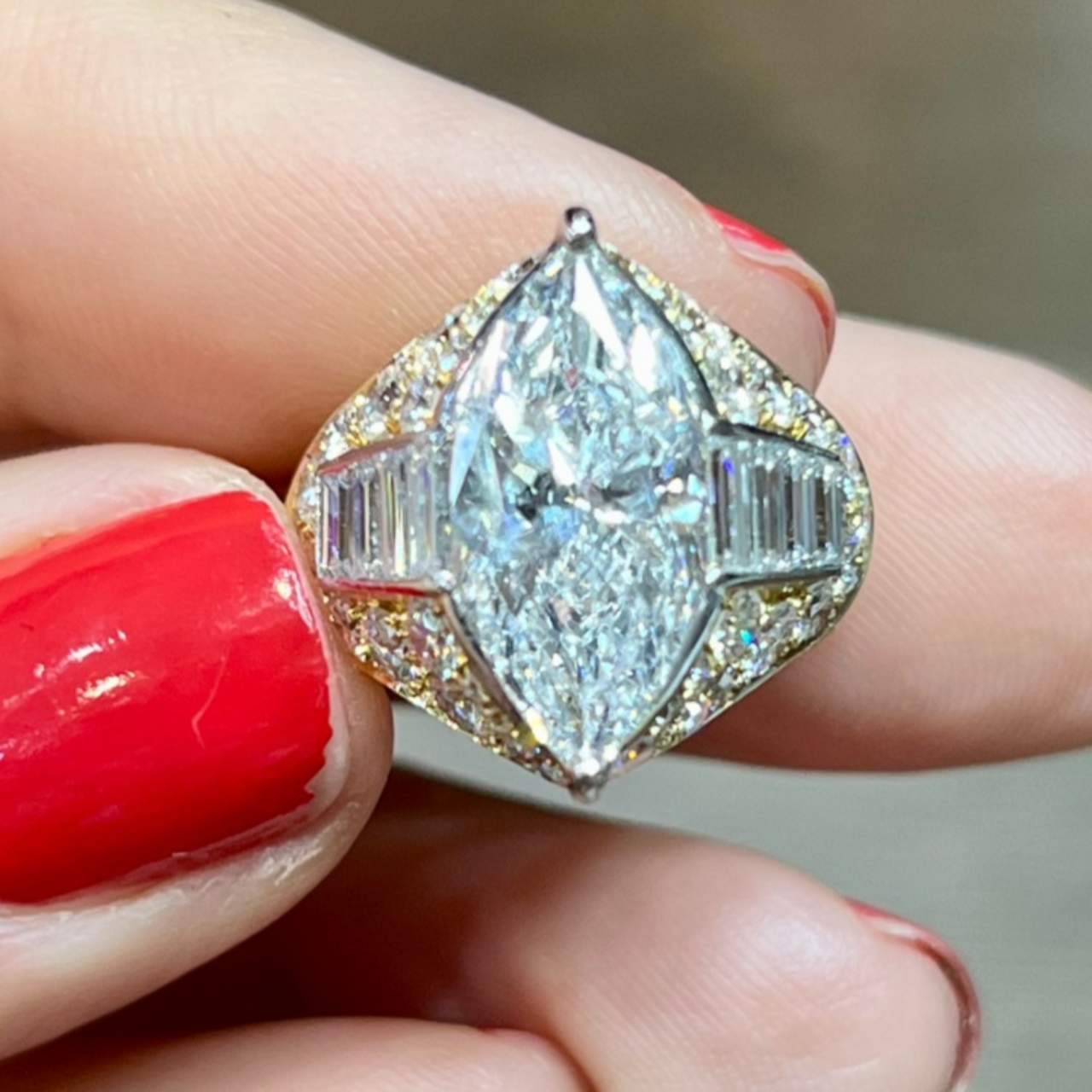 18K Yellow Gold EGL Certified 3.57 Ct. Diamond Ring