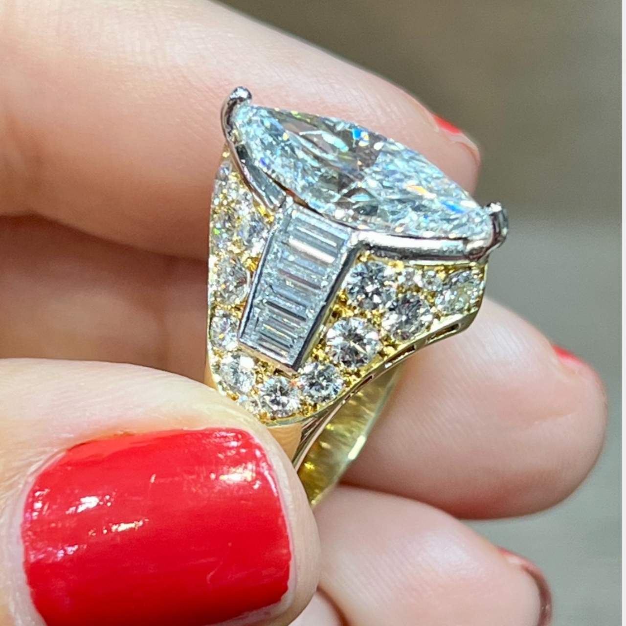 18K Yellow Gold EGL Certified 3.57 Ct. Diamond Ring