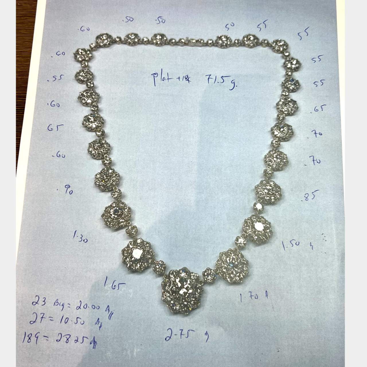 Platinum & 18K White Gold 58.75 Ct. Diamond Necklace