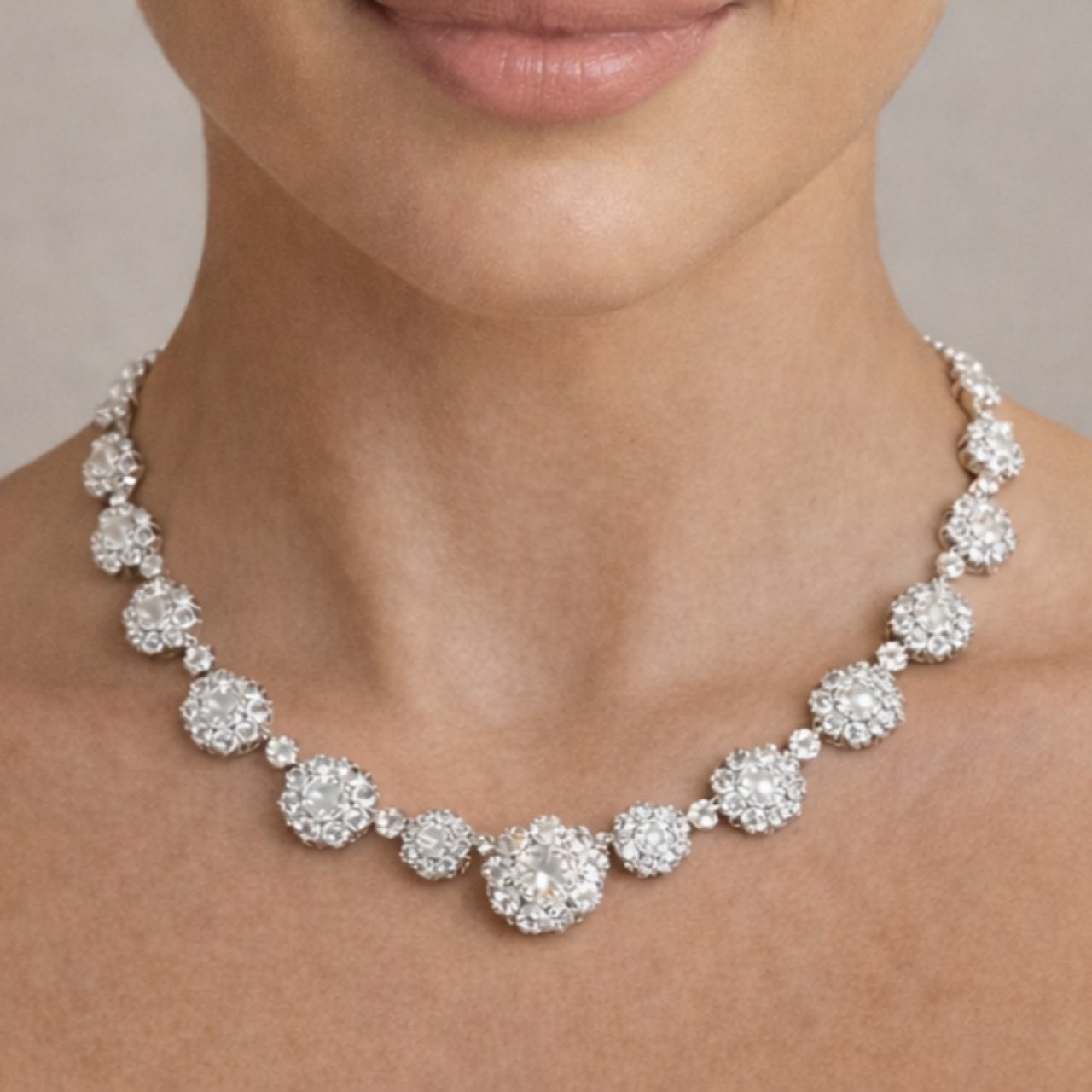 Platinum & 18K White Gold 58.75 Ct. Diamond Necklace