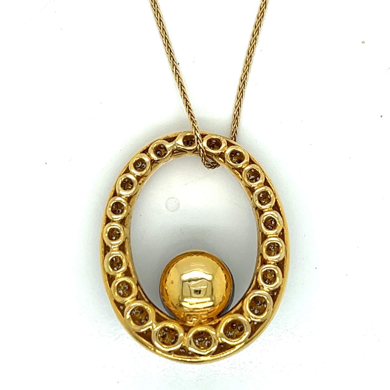 18K Yellow Gold South Sea Pearl & Diamond Necklace