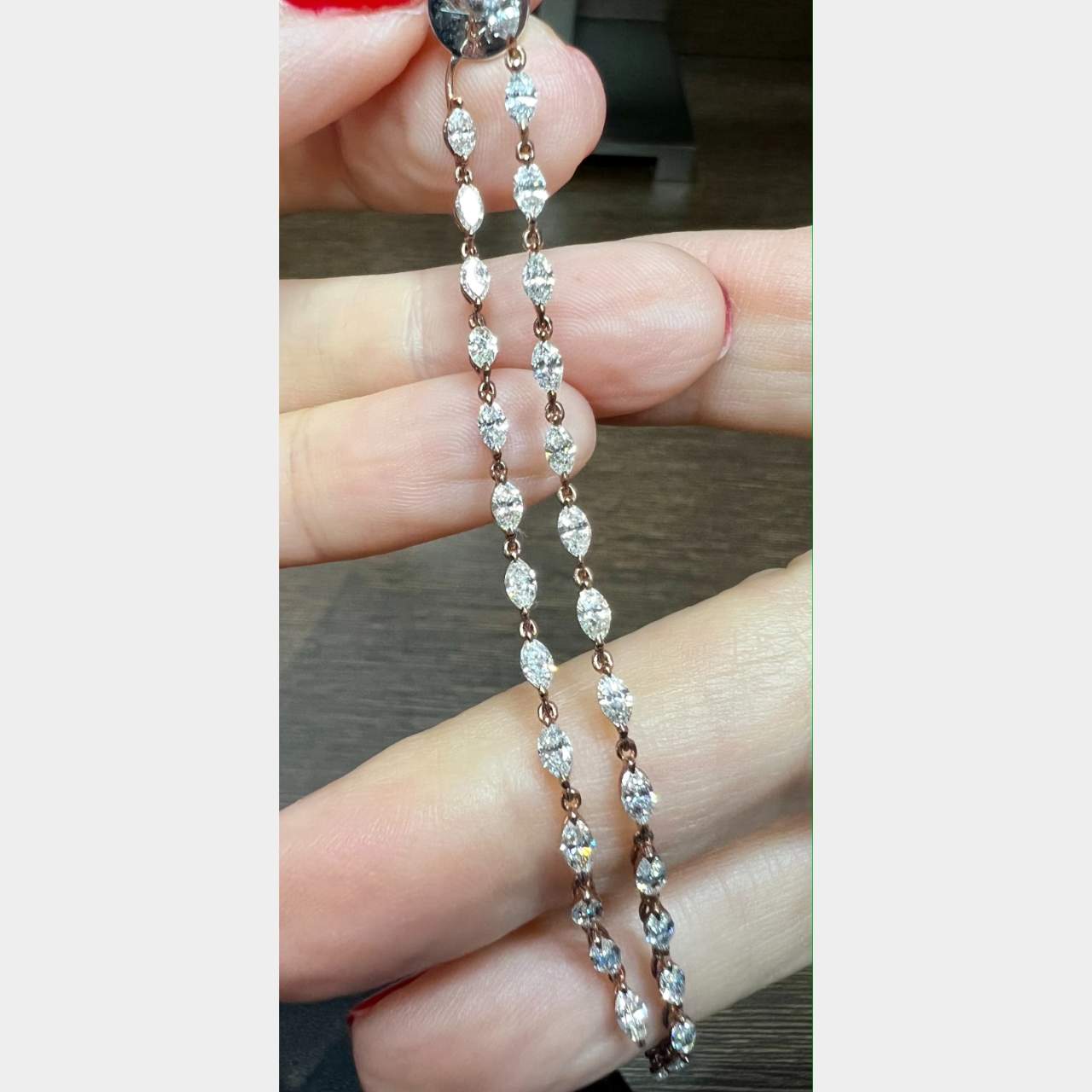 18K Rose Gold Diamond Chandelier Earrings