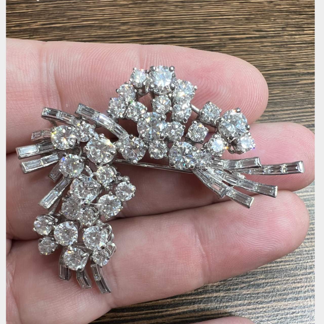 1950’s Platinum Diamond Brooch