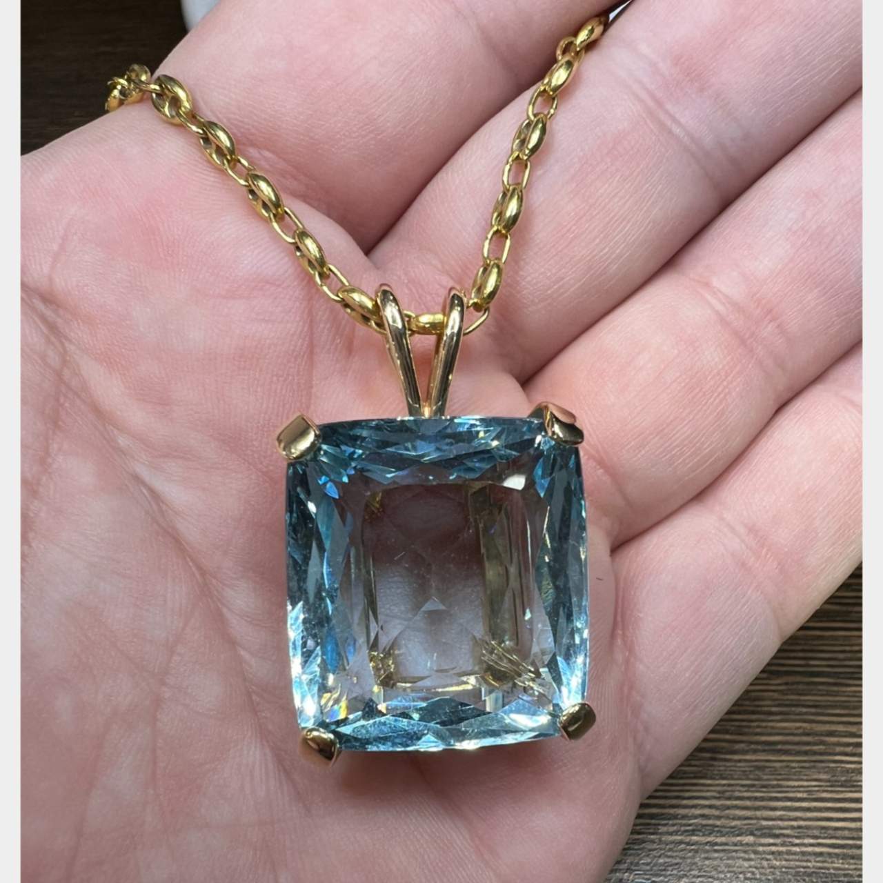 18K Yellow Gold 47.00 Ct. Aquamarine Necklace